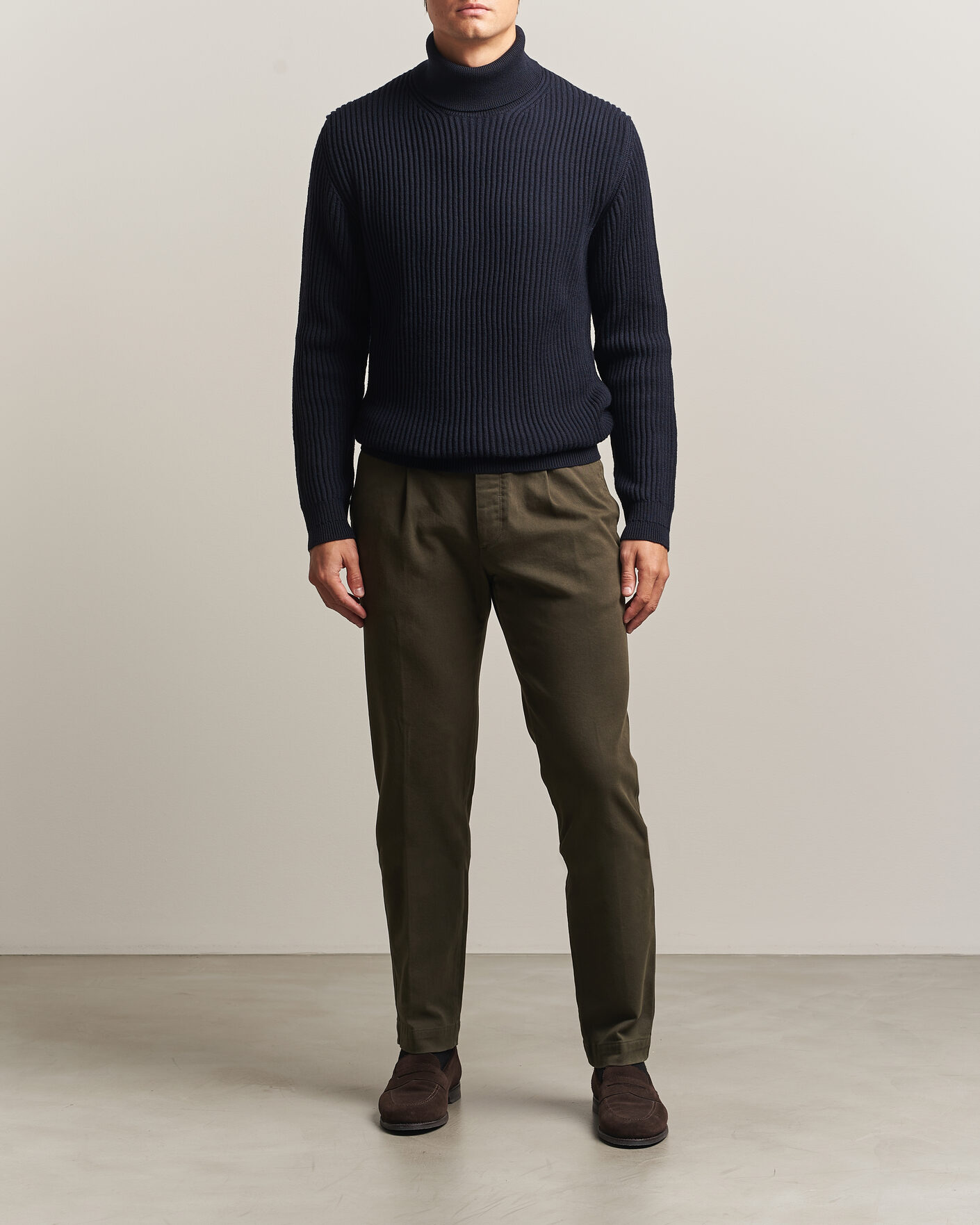 Mies | Housut | Incotex | Regular Fit Cover Chinos Dark Green