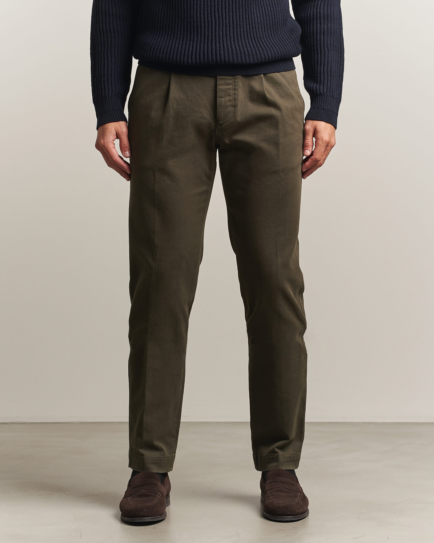 Mies | Housut | Incotex | Regular Fit Cover Chinos Dark Green
