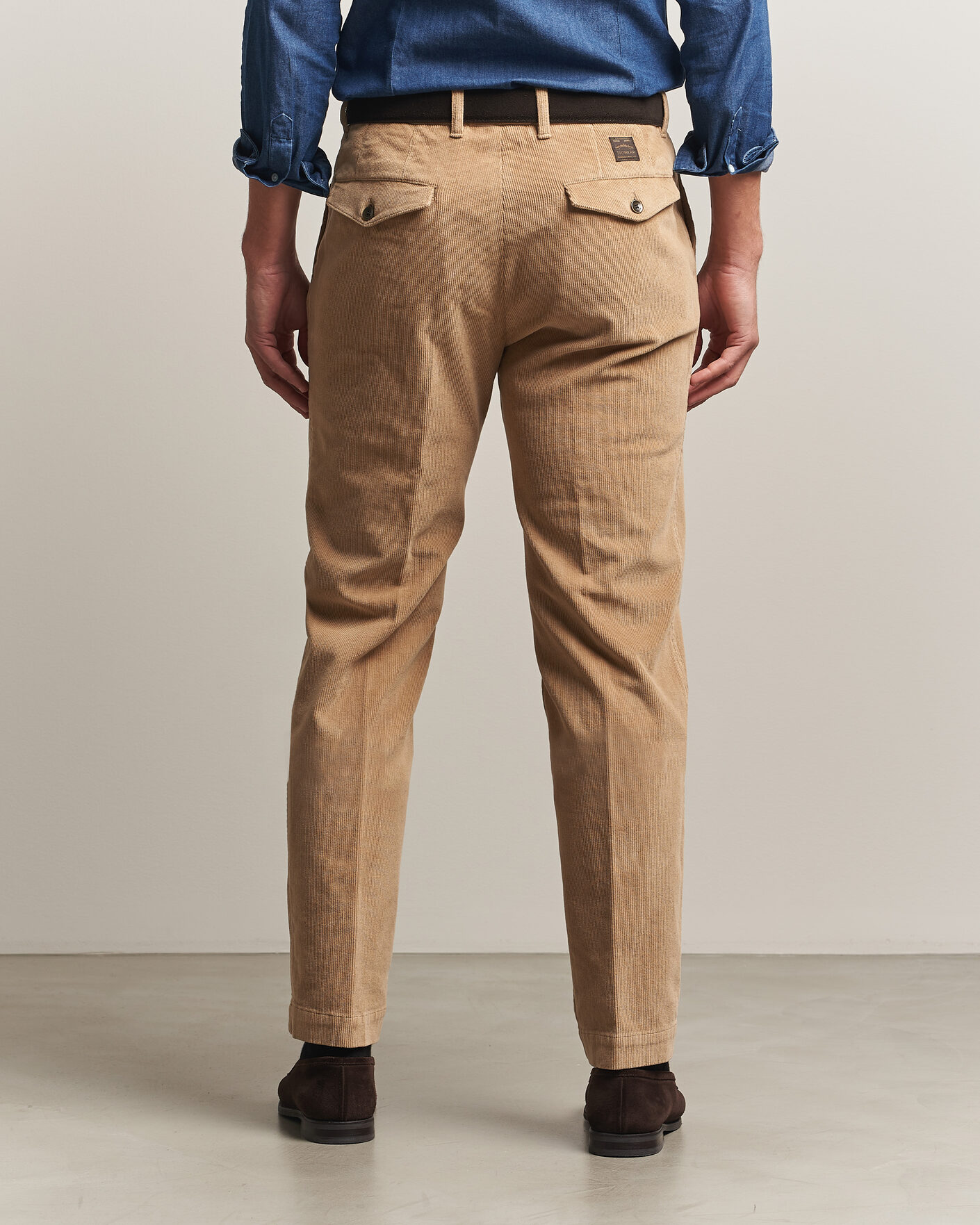 Mies | Housut | Incotex | Regular Fit Washed Corduroy Slacks Khaki