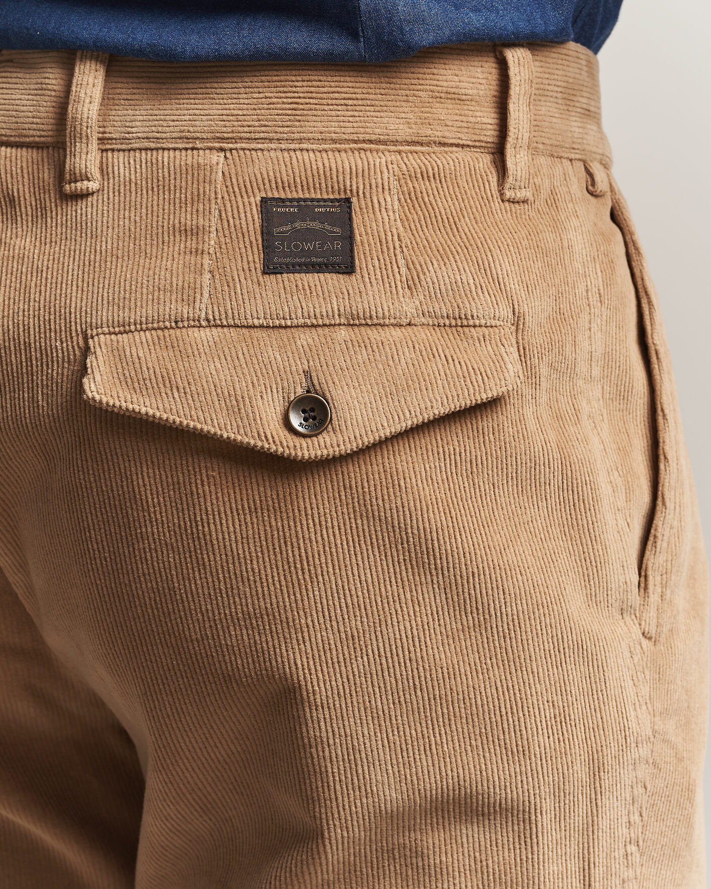 Mies | Housut | Incotex | Regular Fit Washed Corduroy Slacks Khaki