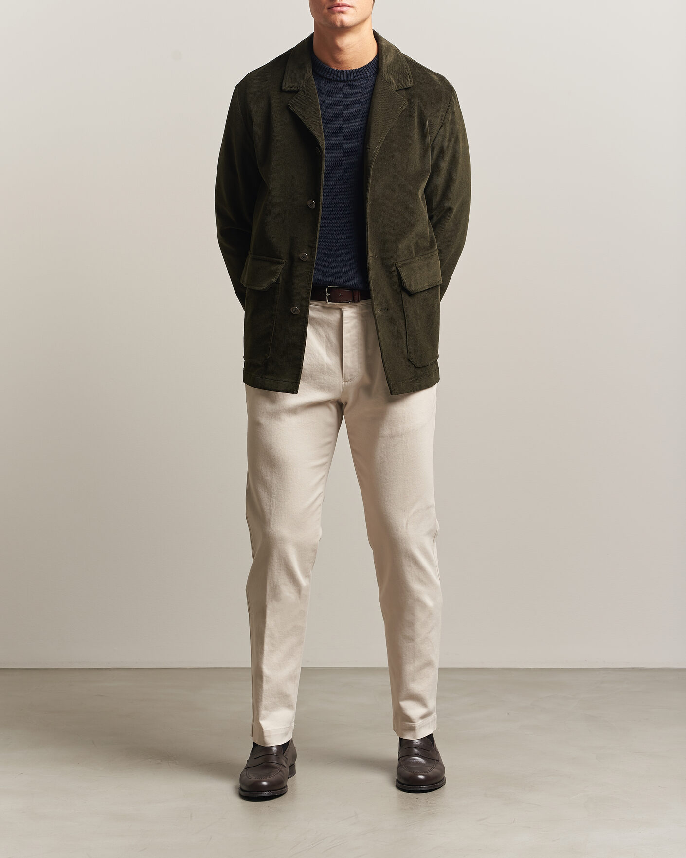Mies | Pikkutakit | Incotex | Corduroy Sports Jacket Forest Green