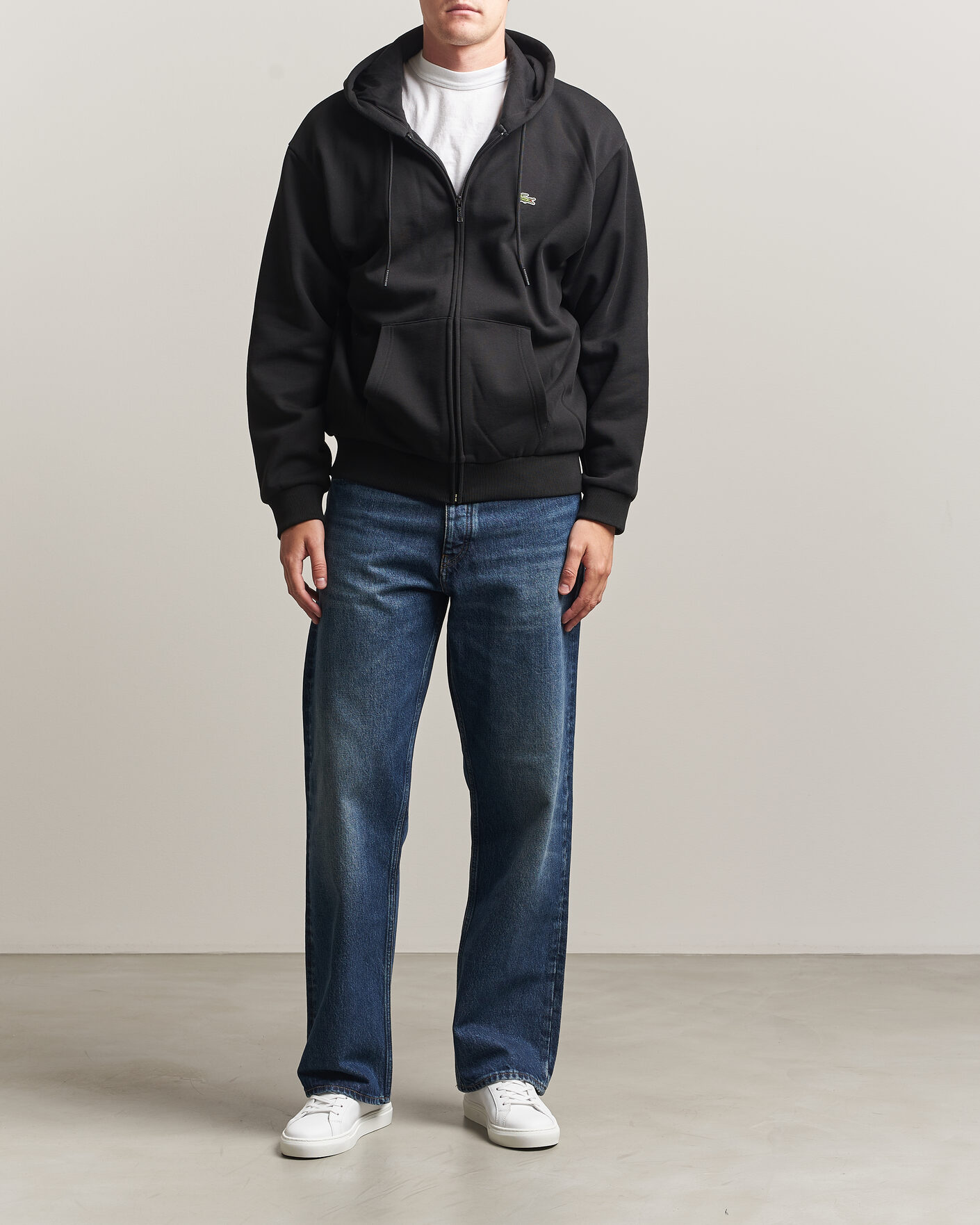 Mies | Puserot | Lacoste | Full Zip Hoodie Black