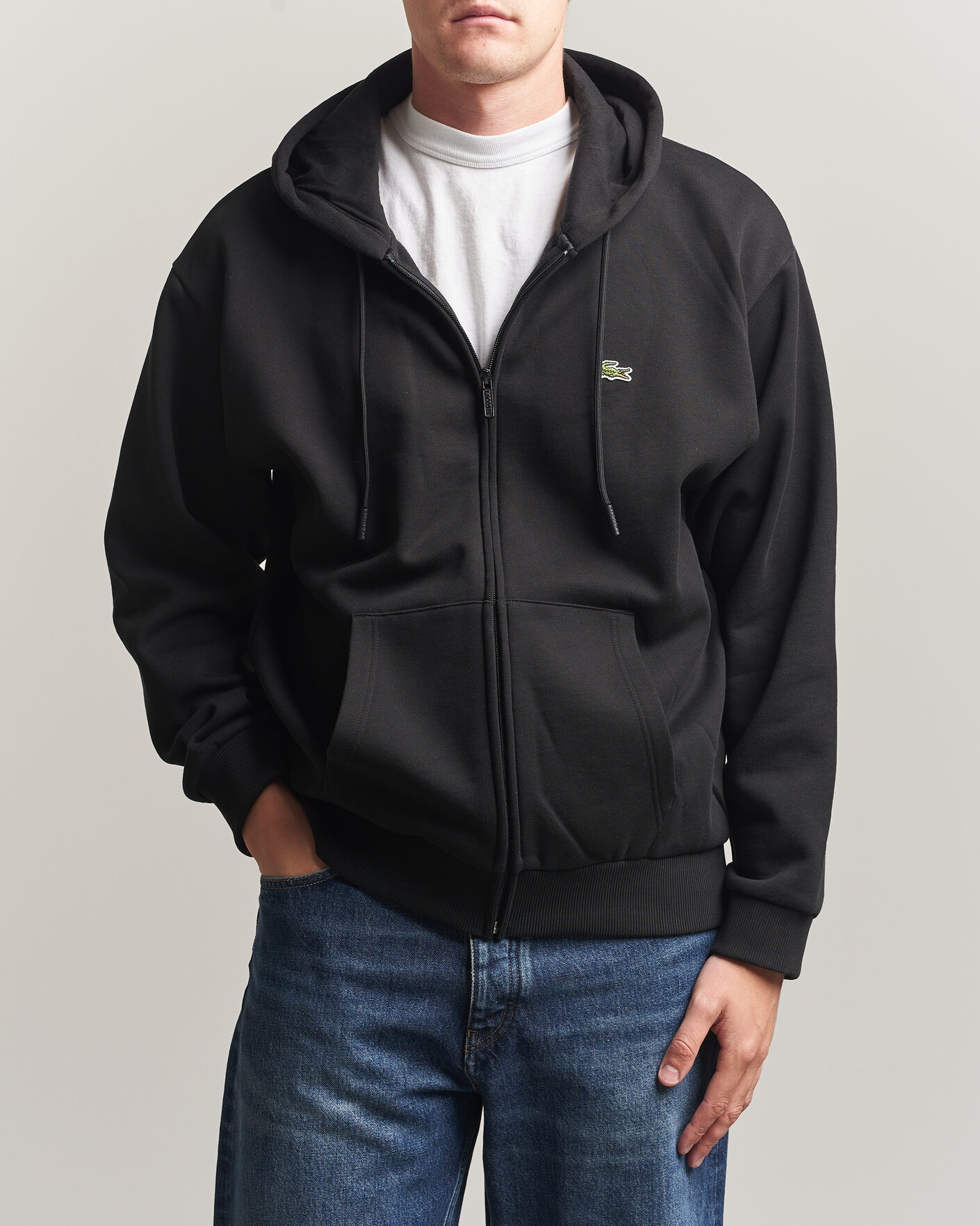 Mies | Puserot | Lacoste | Full Zip Hoodie Black