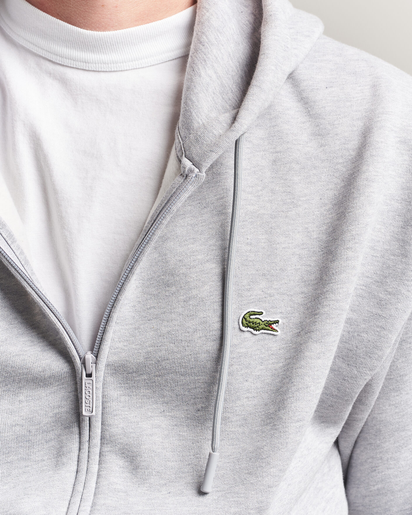 Mies | Puserot | Lacoste | Full Zip Hoodie Silver Chine