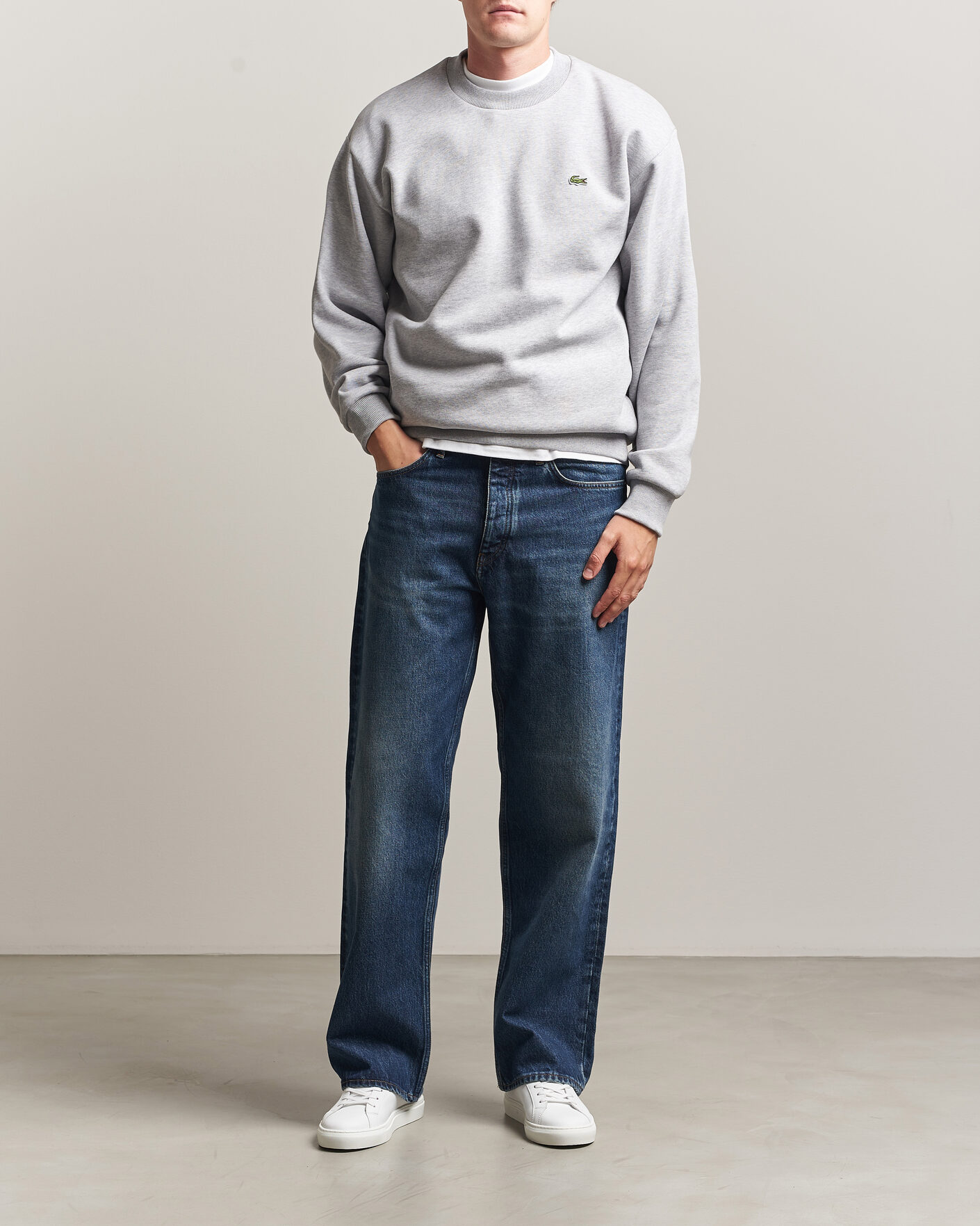 Mies | Puserot | Lacoste | Crew Neck Sweatshirt Silver Chine