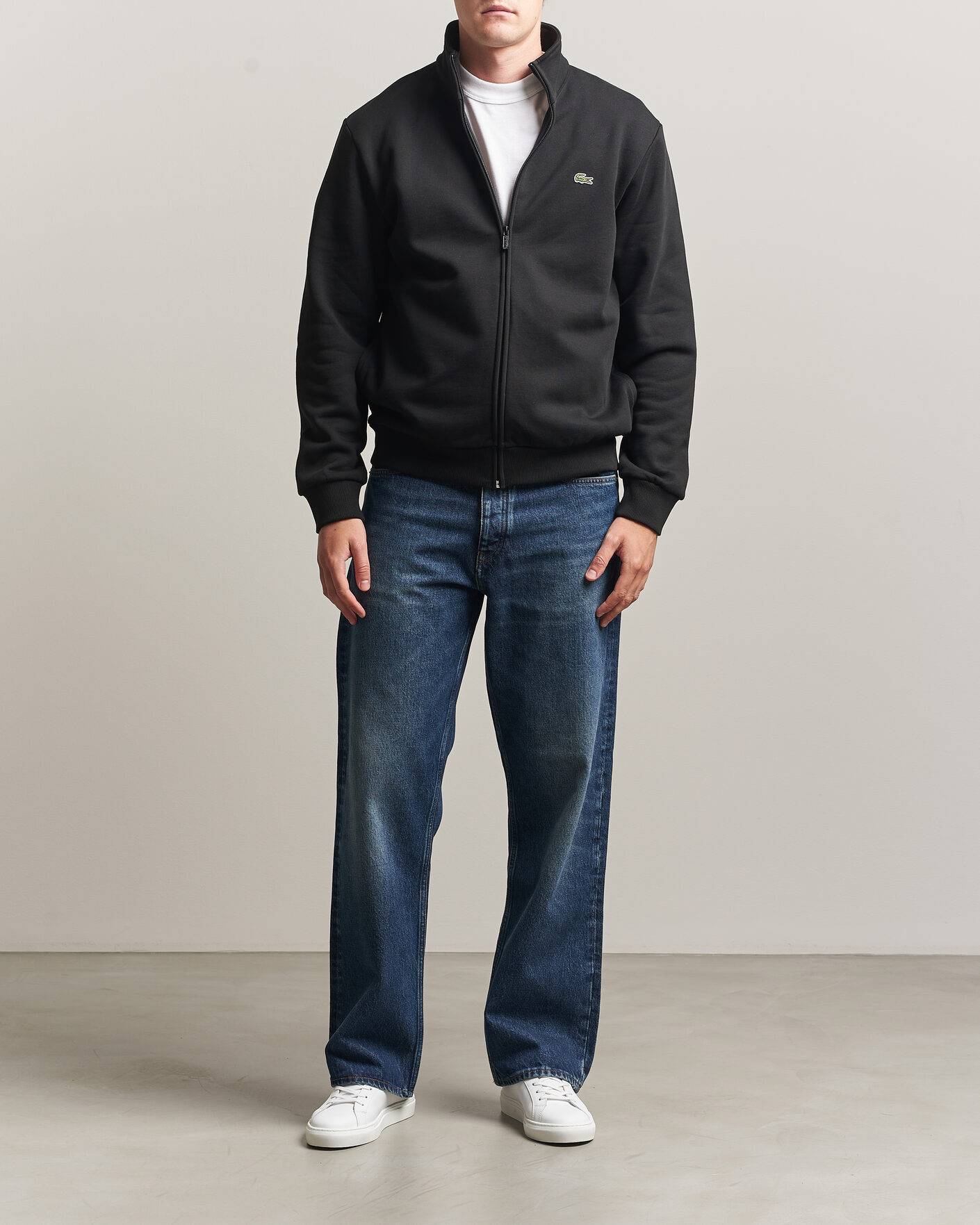 Mies | Puserot | Lacoste | Full Zip Sweater Black