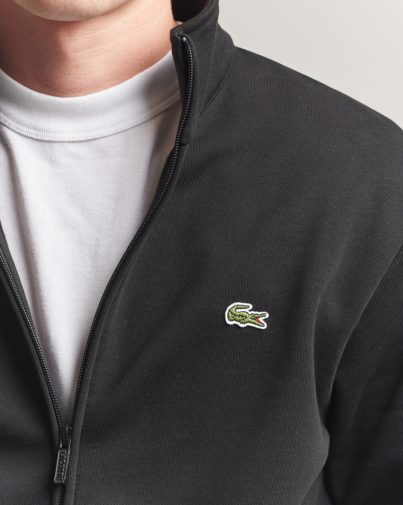 Mies | Puserot | Lacoste | Full Zip Sweater Black