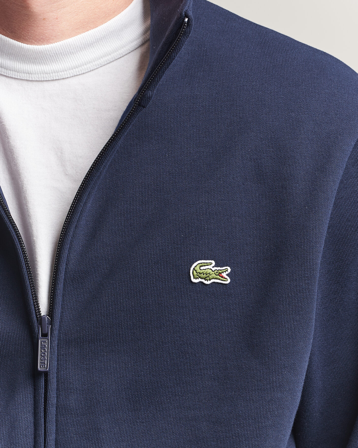 Mies | Puserot | Lacoste | Full Zip Sweater Navy Blue