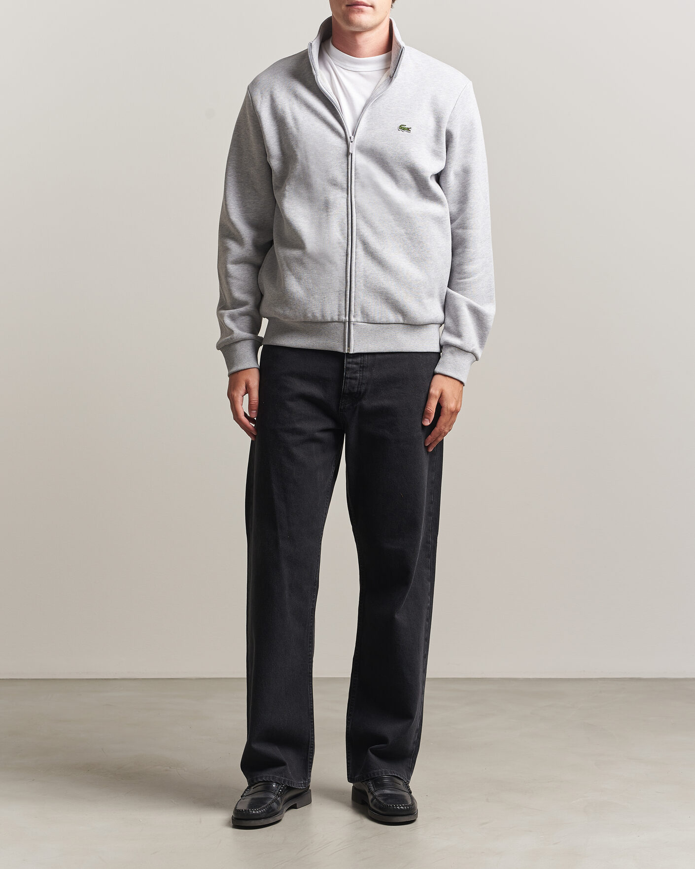 Mies | Puserot | Lacoste | Full Zip Sweater Silver Chine