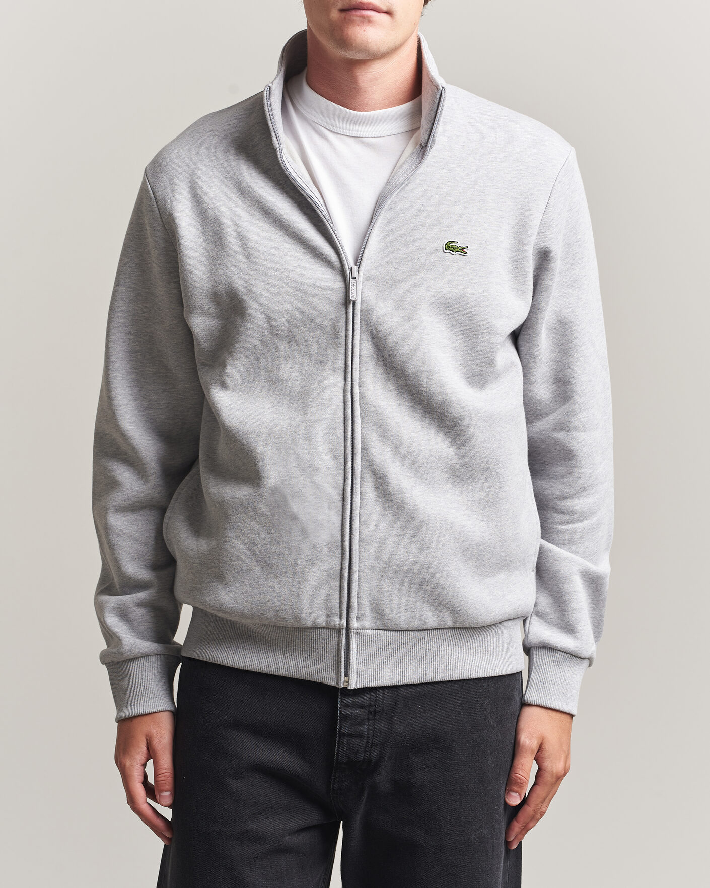 Mies | Puserot | Lacoste | Full Zip Sweater Silver Chine