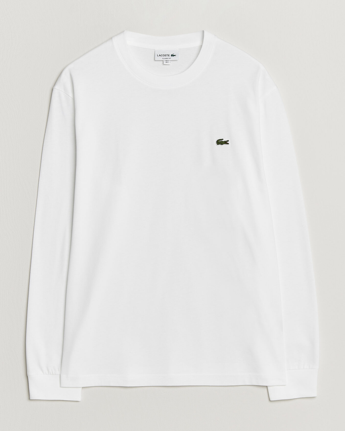 Mies | T-paidat | Lacoste | Crew Neck Long Sleeve T-Shirt White