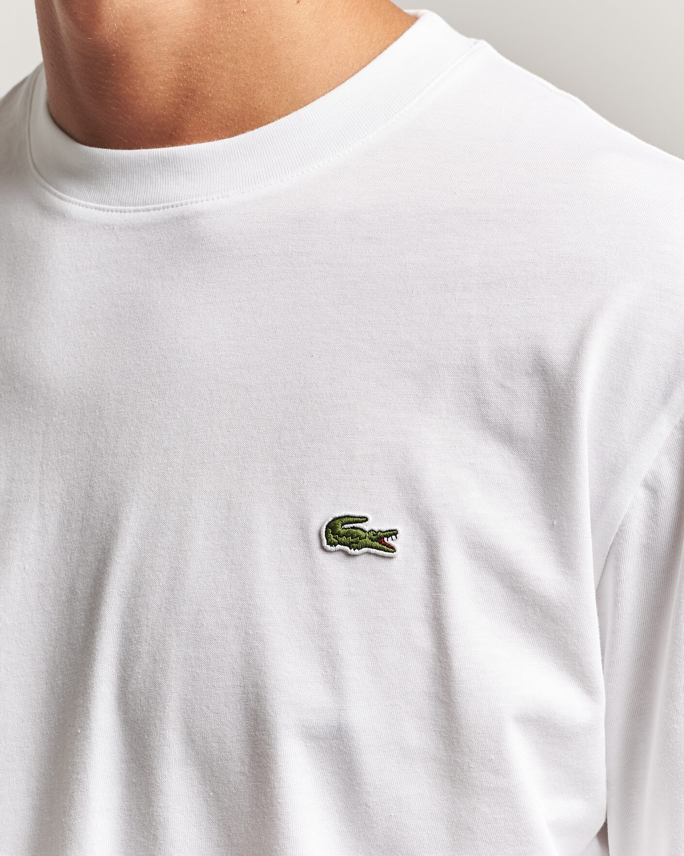 Mies | T-paidat | Lacoste | Crew Neck Long Sleeve T-Shirt White