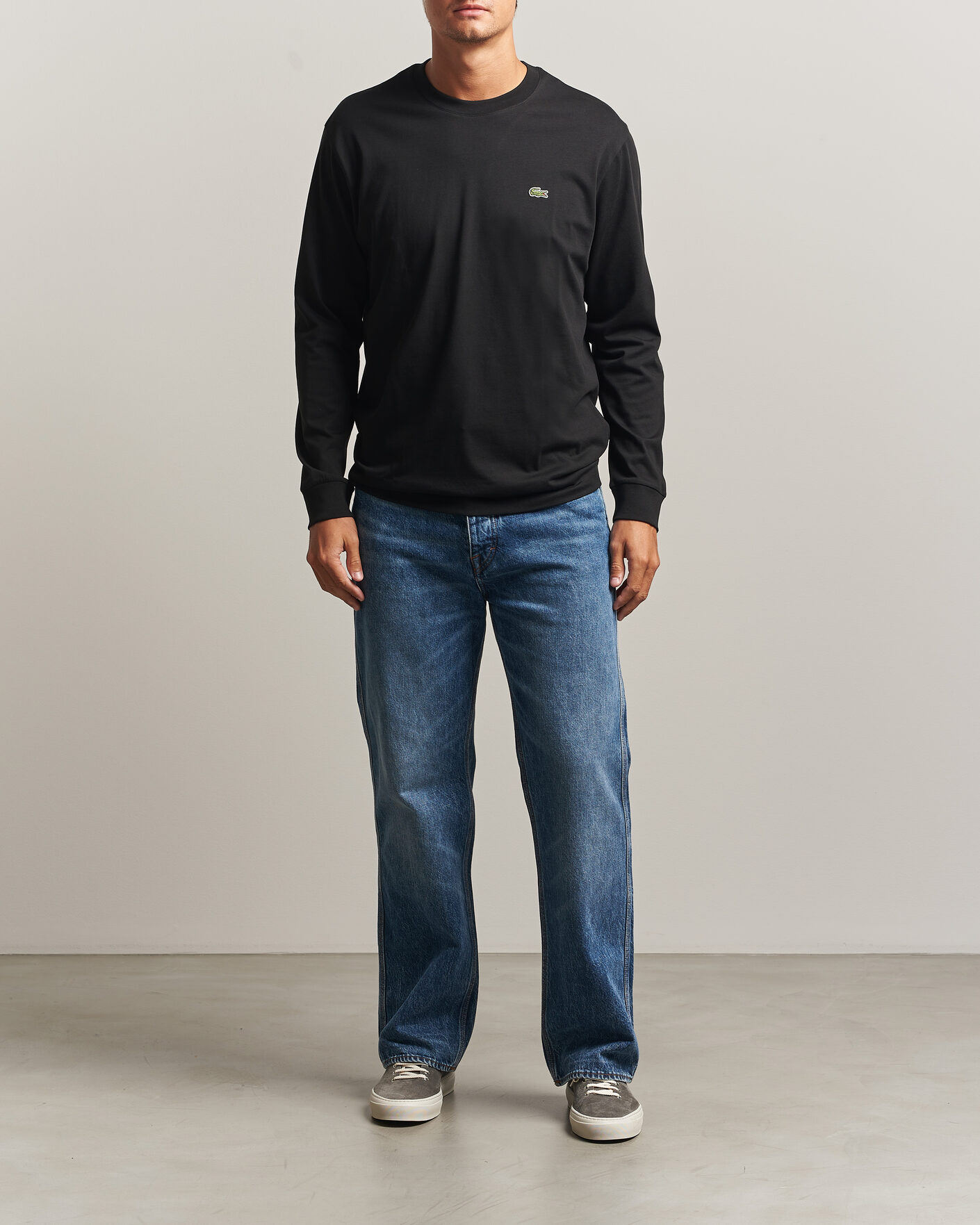 Mies | T-paidat | Lacoste | Crew Neck Long Sleeve T-Shirt Black