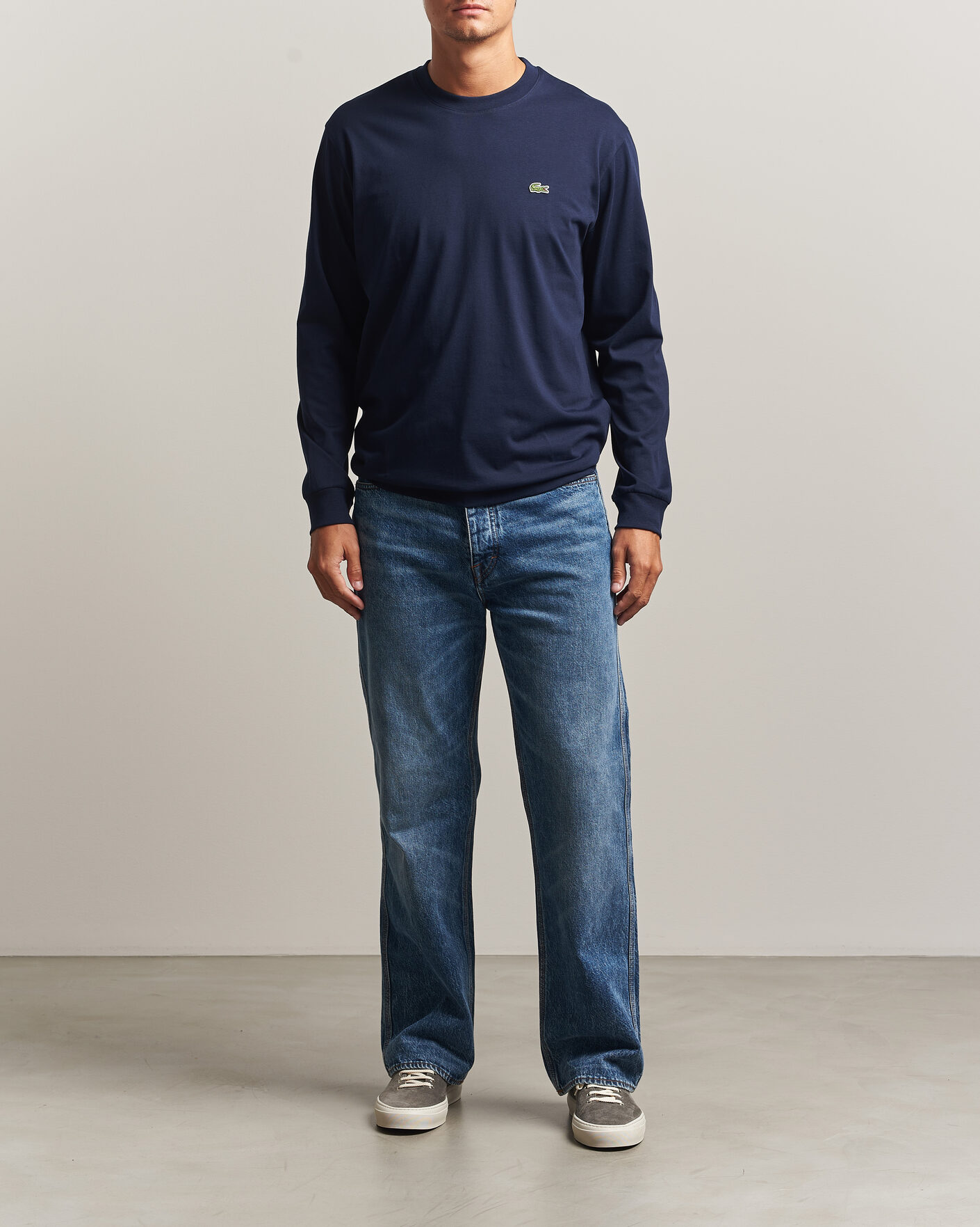 Mies | T-paidat | Lacoste | Crew Neck Long Sleeve T-Shirt Navy Blue