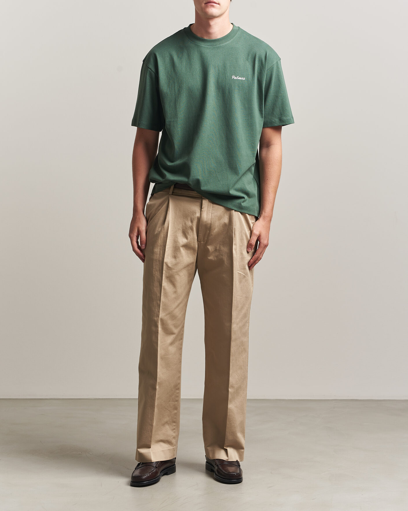 Mies | T-paidat | Palmes | Logo T-Shirt Dark Green