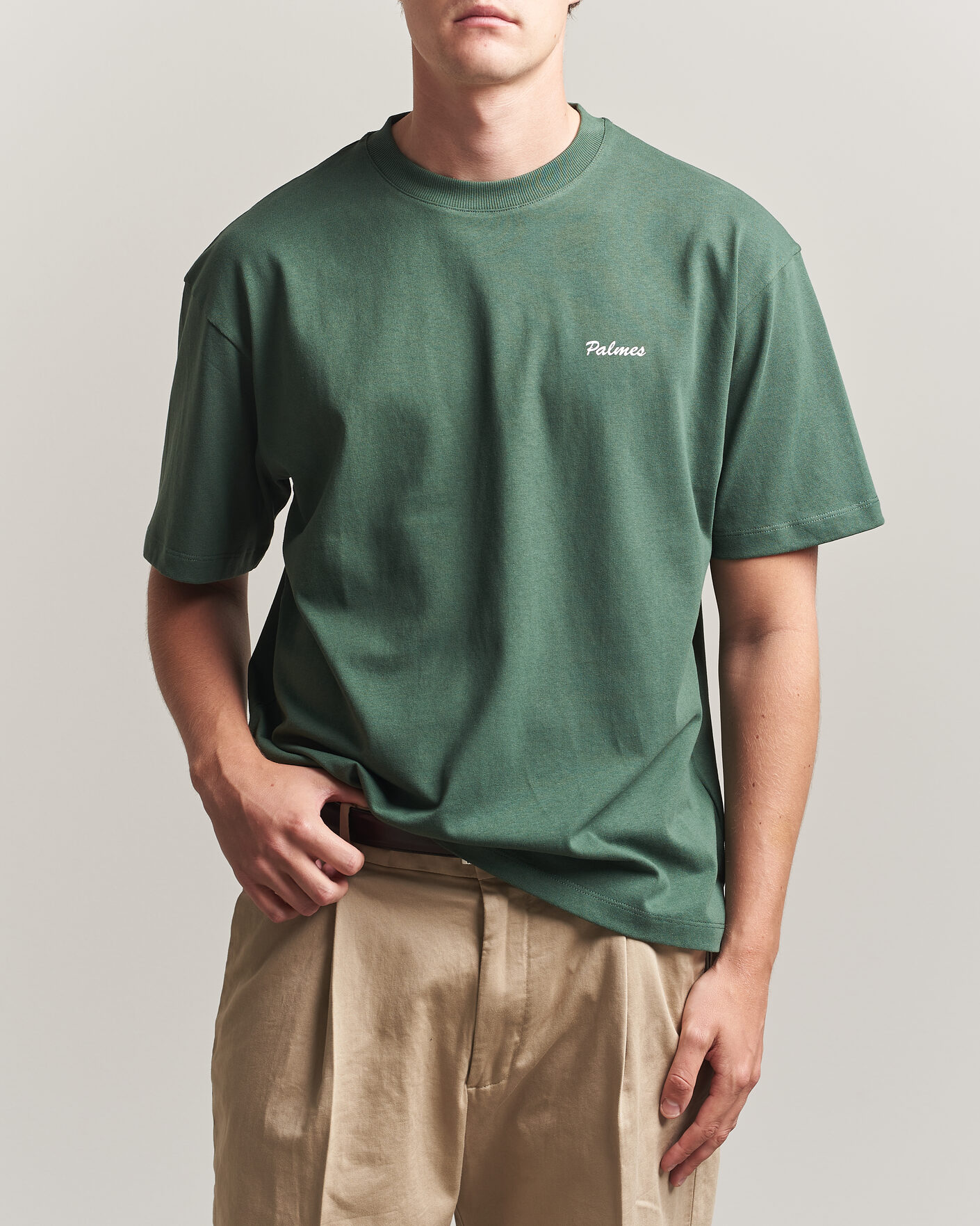 Mies | T-paidat | Palmes | Logo T-Shirt Dark Green