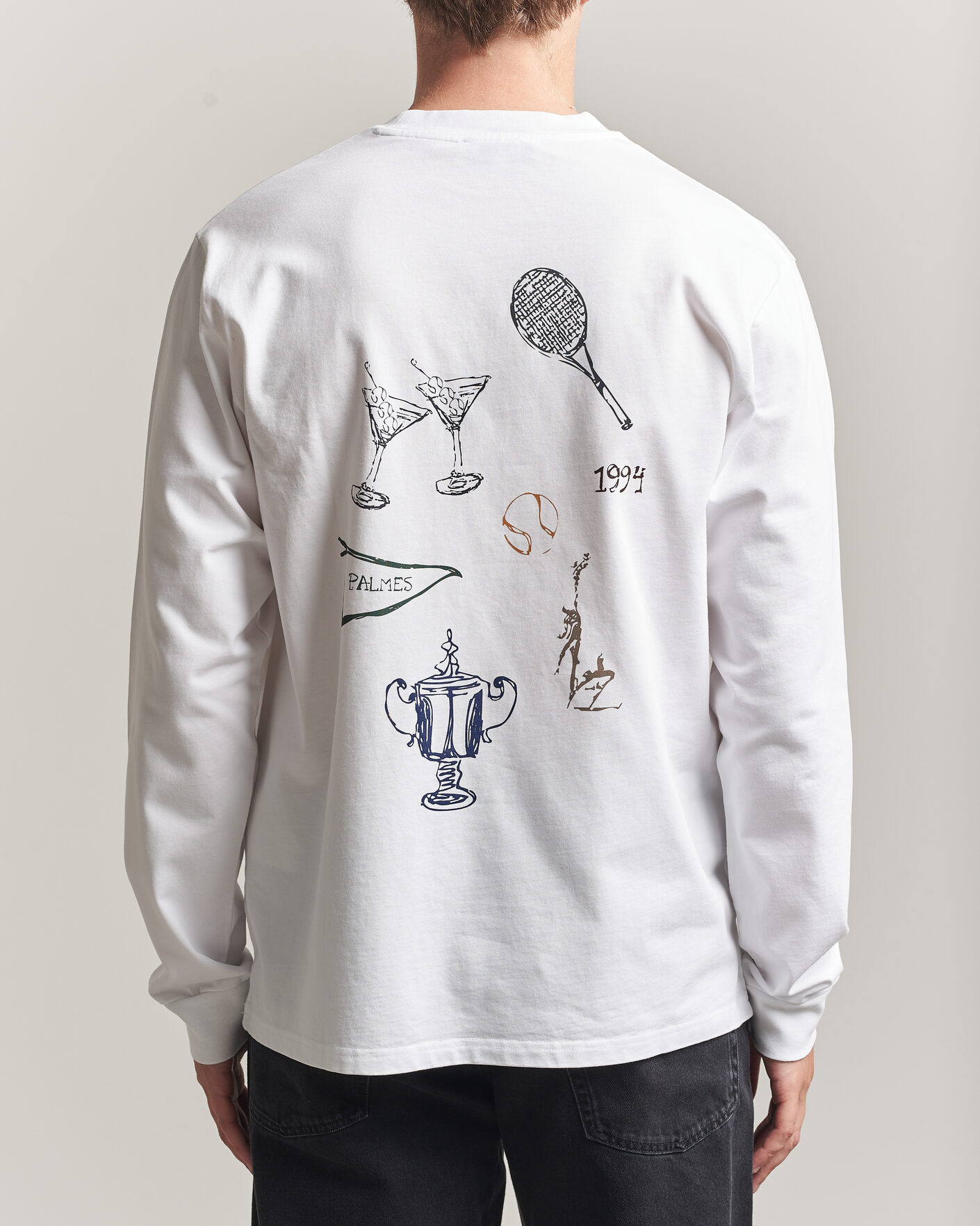 Mies | T-paidat | Palmes | Pennant Long Sleeve T-Shirt White