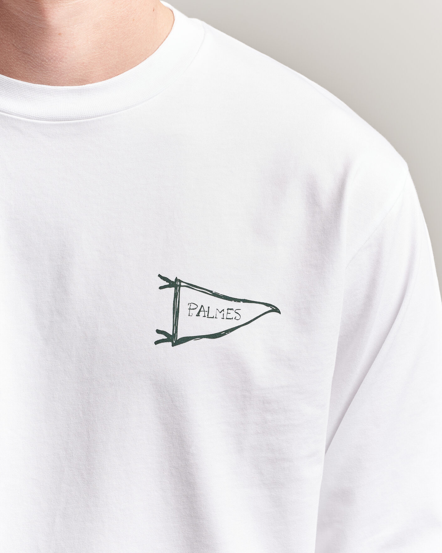 Mies | T-paidat | Palmes | Pennant Long Sleeve T-Shirt White