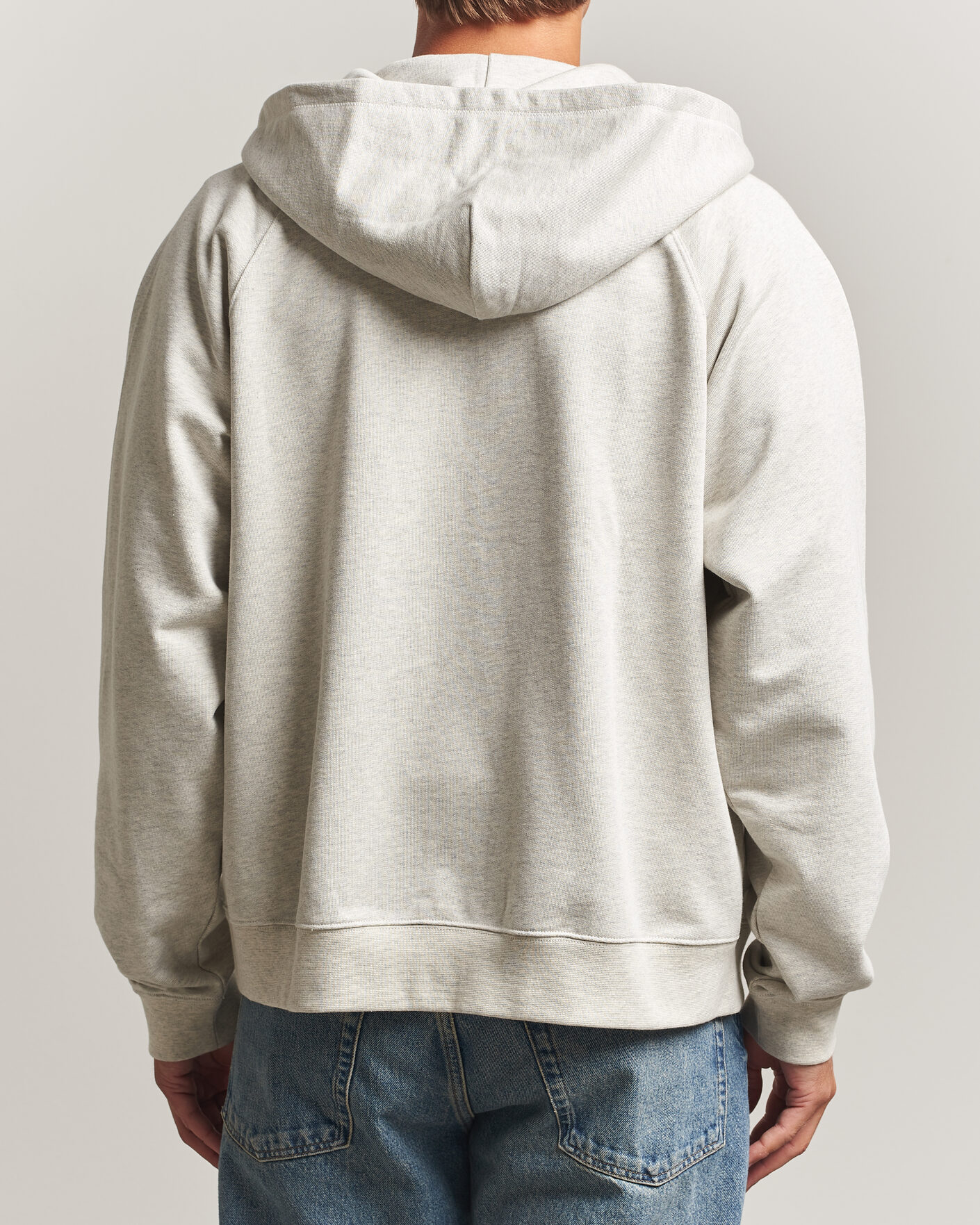 Mies | Puserot | Palmes | Logo Zip Hoodie Grey Melange