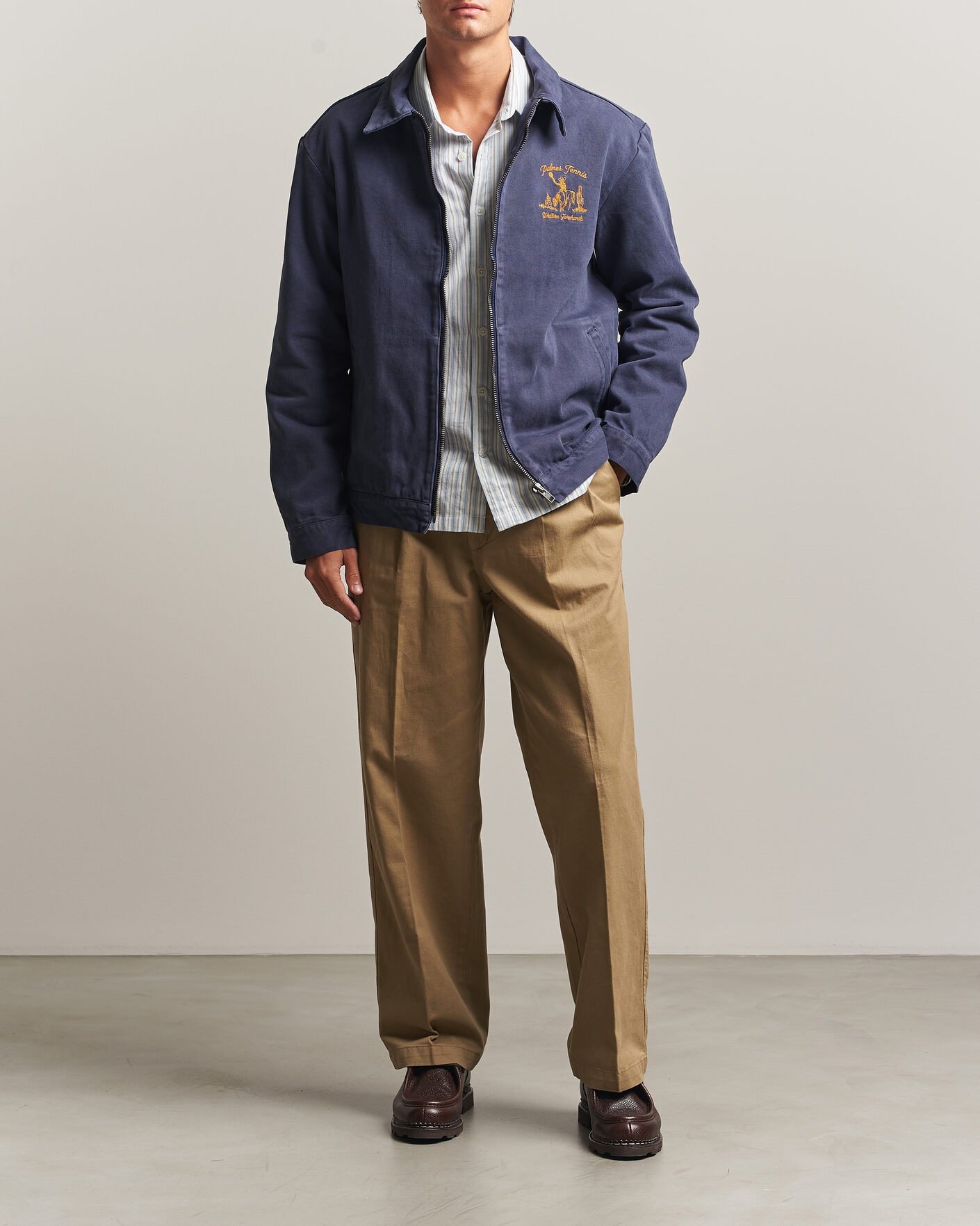 Mies | Takit | Palmes | Western Zip Jacket Navy