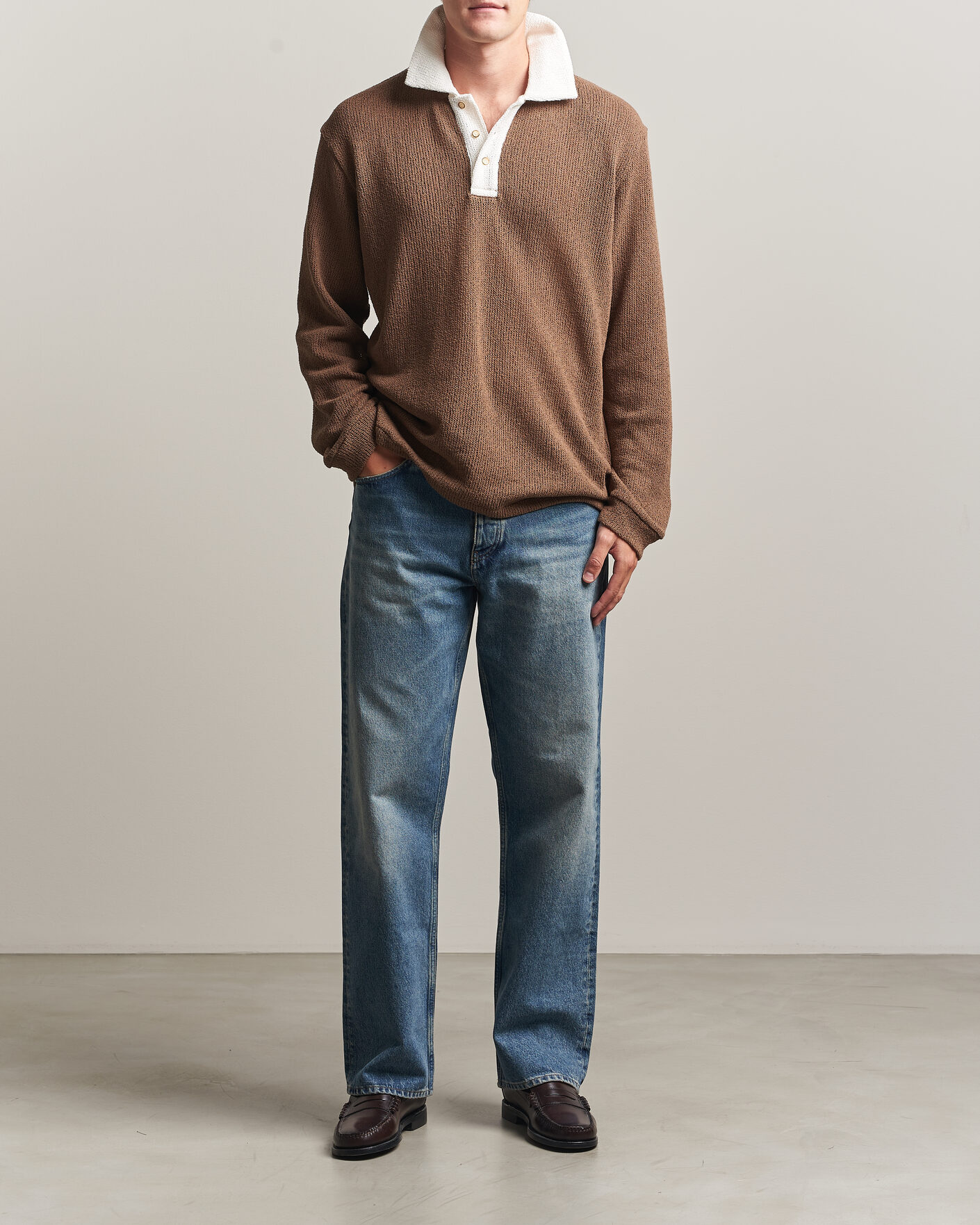 Mies | Puserot | Palmes | Knitted Rugby Brown