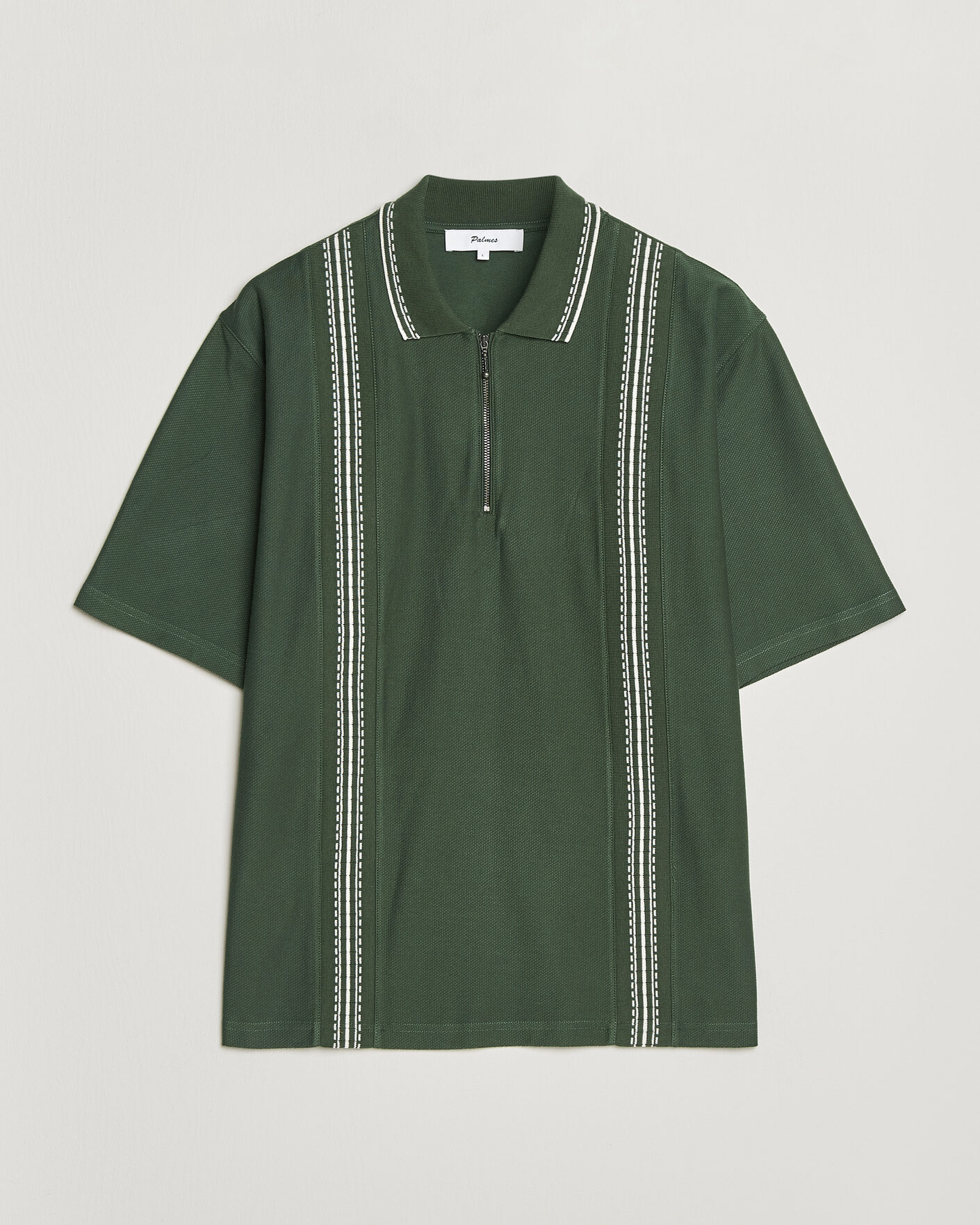 Mies | Pikeet | Palmes | Panel Zip Polo Green