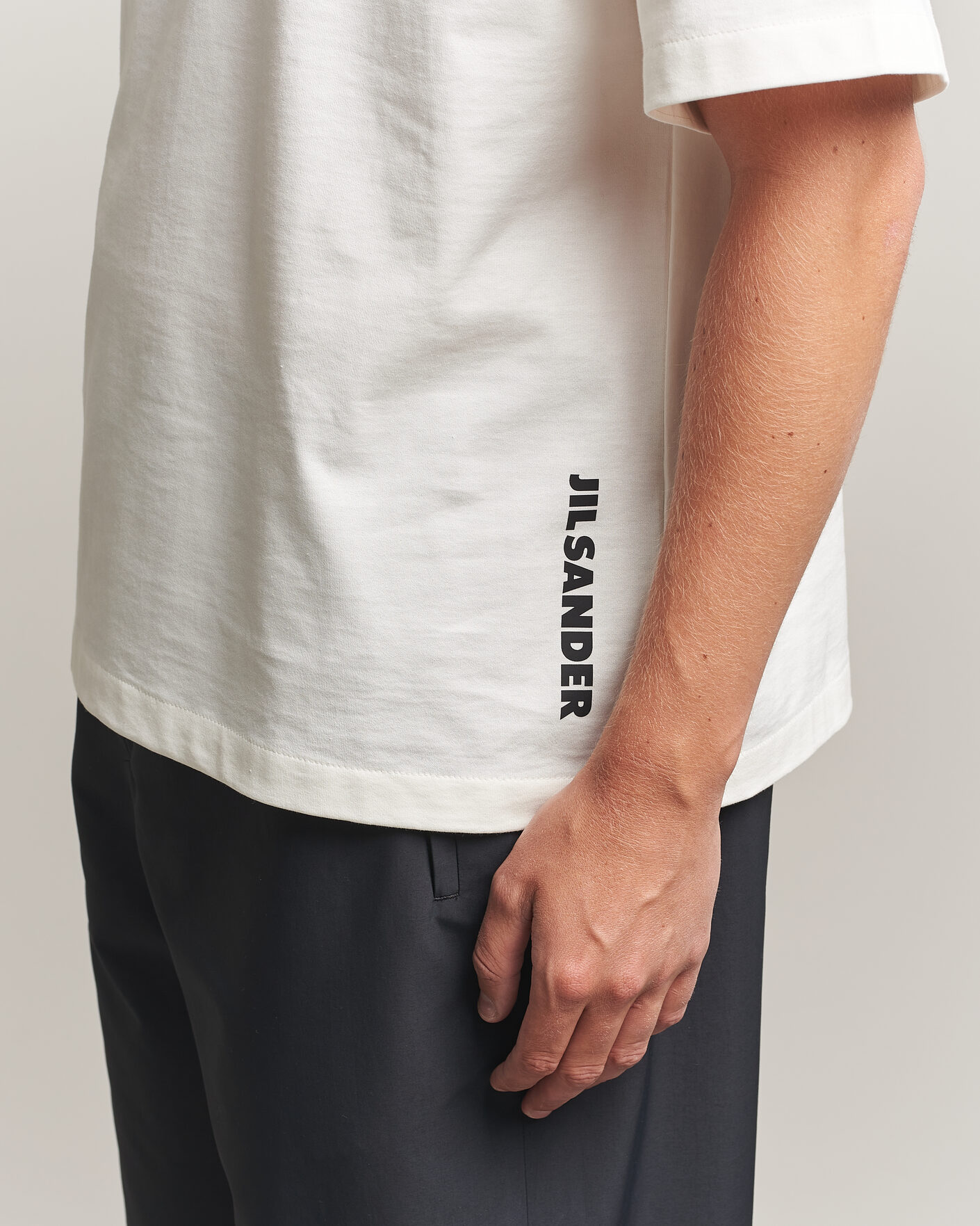 Mies | T-paidat | Jil Sander | Short Sleeve Side Logo T-Shirt Off White