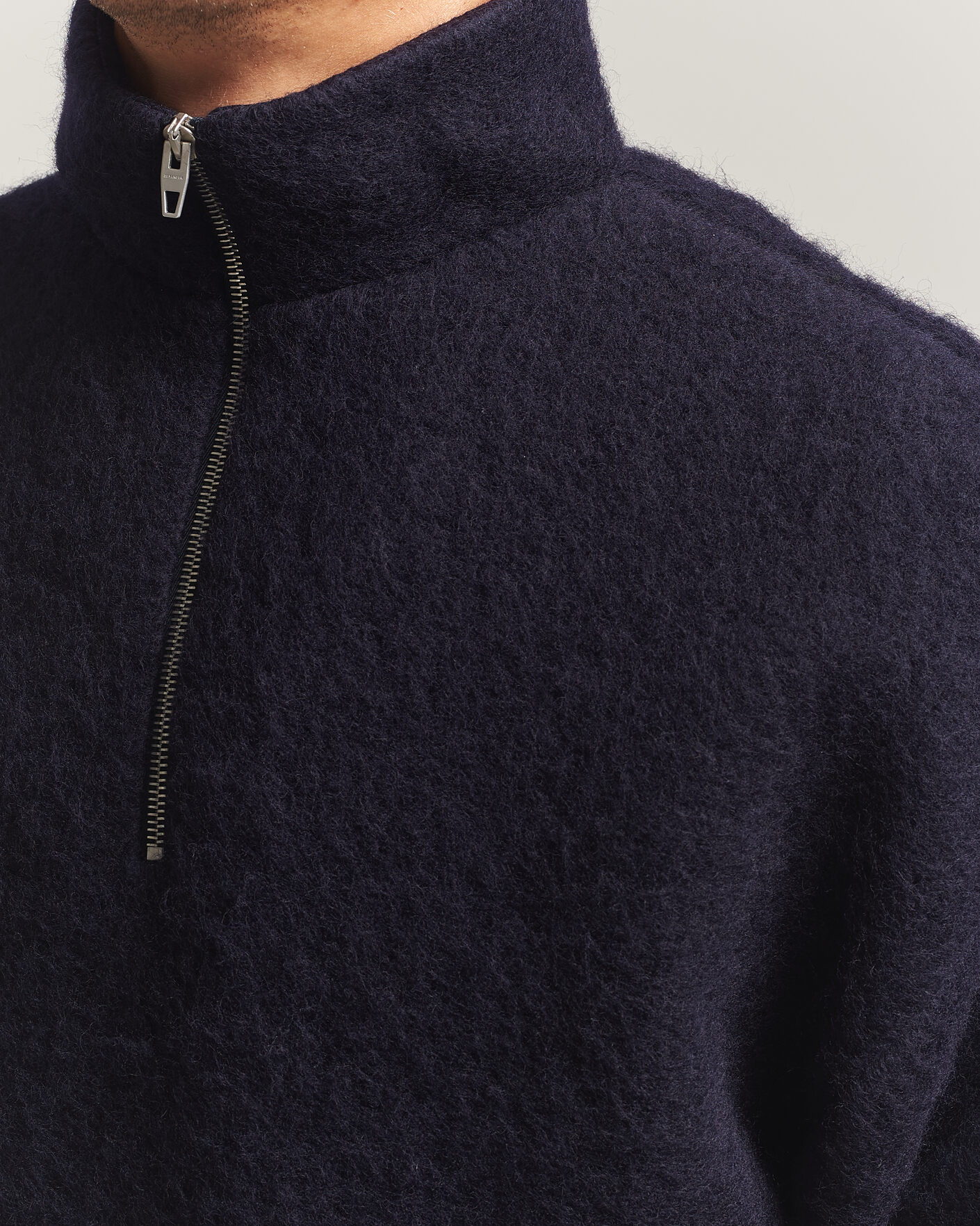Mies | Puserot | Jil Sander | Half Zip Fleece Sweater Navy