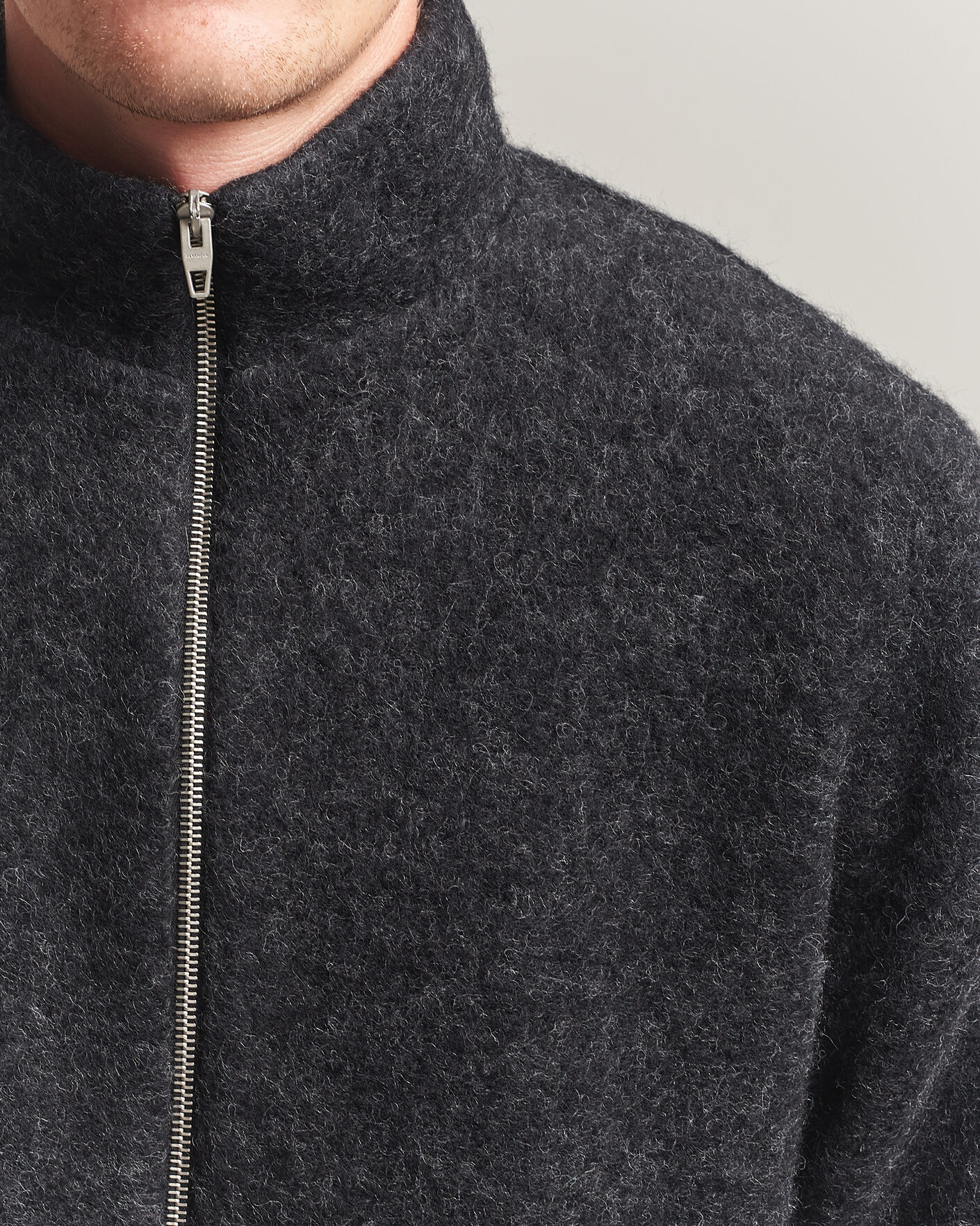 Mies | Takit | Jil Sander | Full Zip Fleece Jacket Charcoal