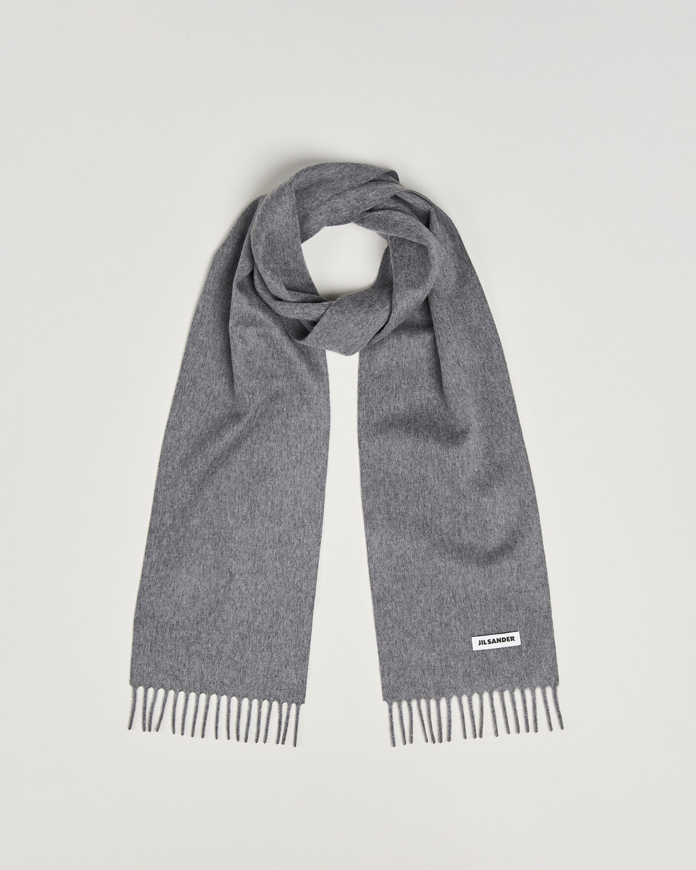 Mies | Kaulaliinat | Jil Sander | Plain Logo Scarf Grey Melange