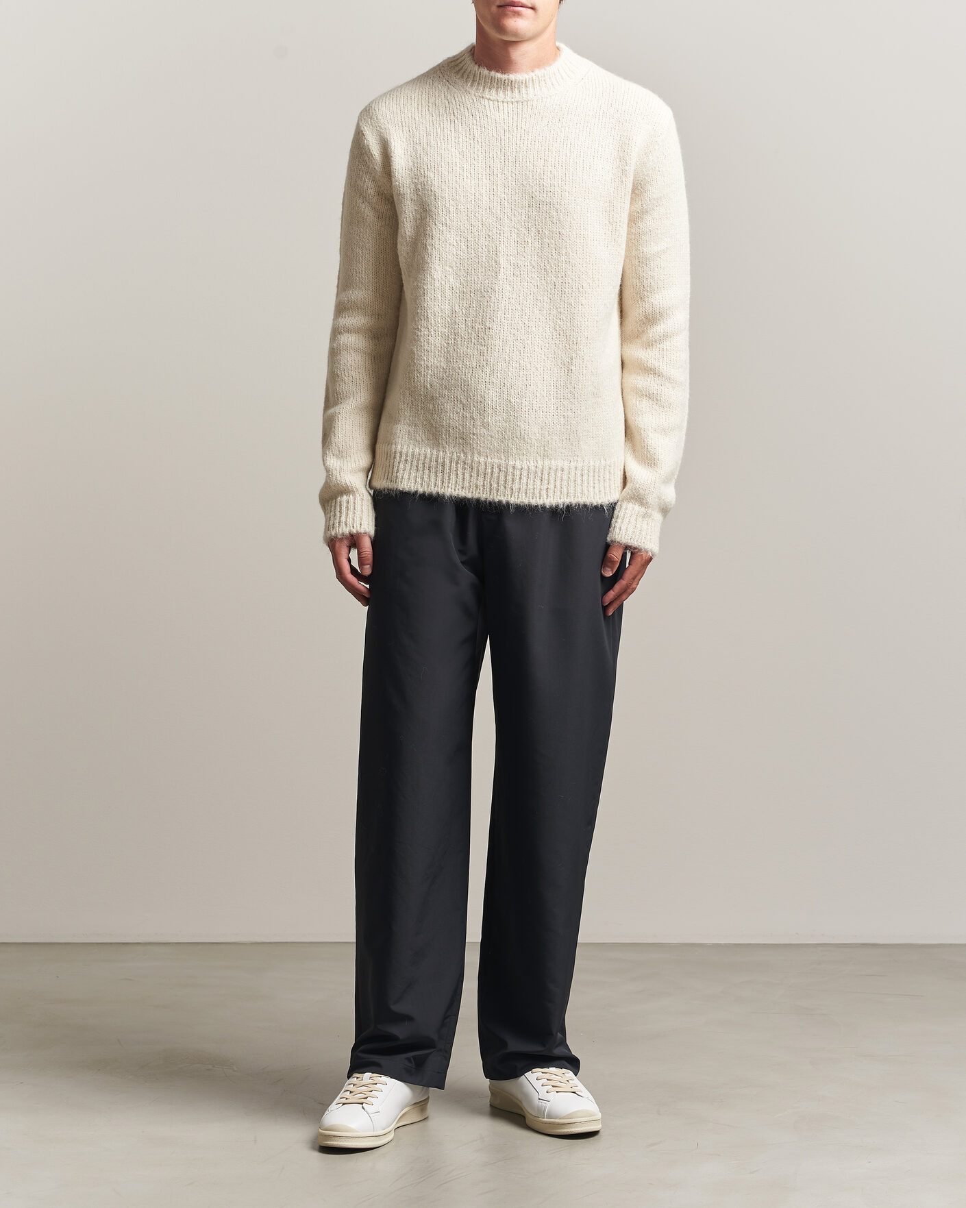 Mies | Puserot | Jil Sander | Rib Knit Sweater Off White