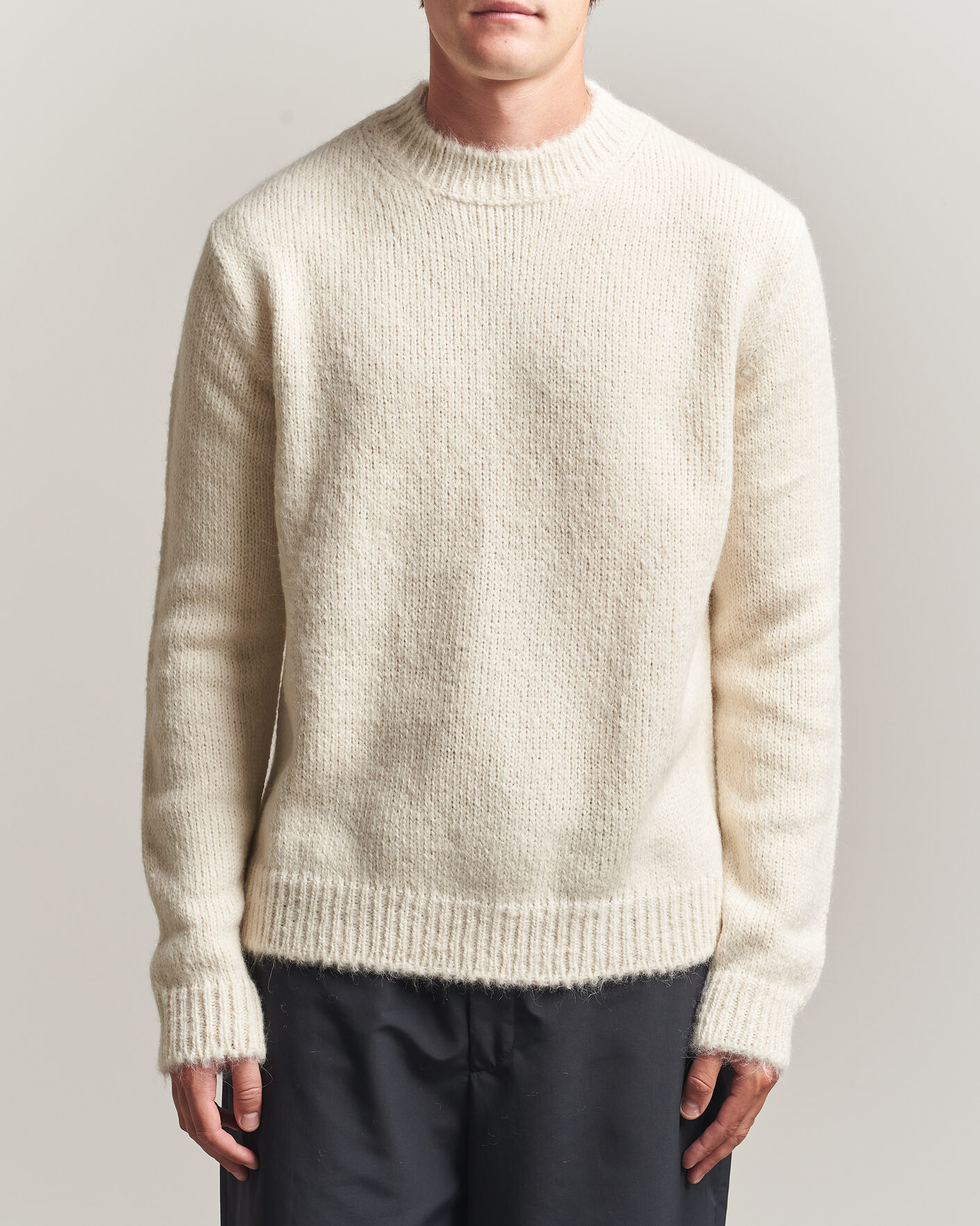 Mies | Puserot | Jil Sander | Rib Knit Sweater Off White