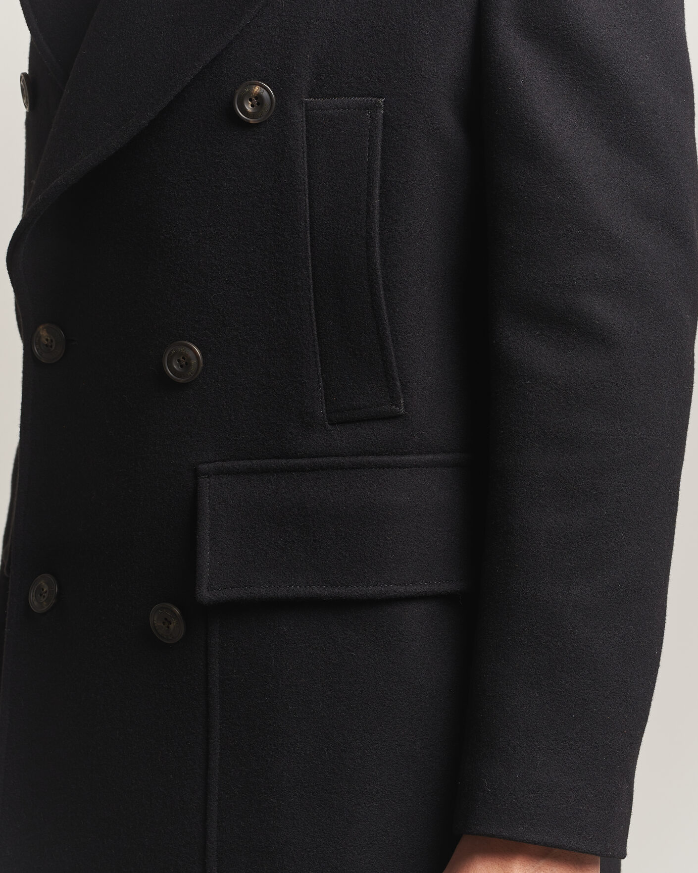 Mies | Takit | L.B.M. 1911 | Double Breasted Wool/Cashmere Coat Black