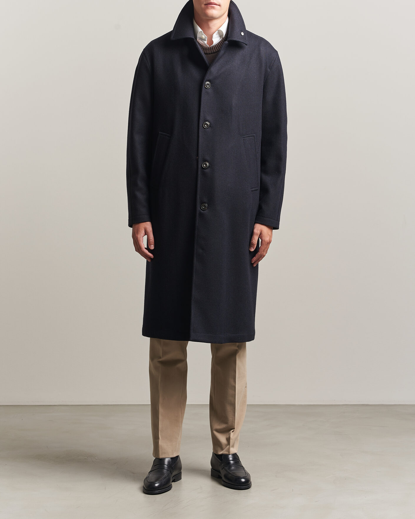 Mies | Takit | L.B.M. 1911 | Wool/Cashmere Raglan Coat Navy