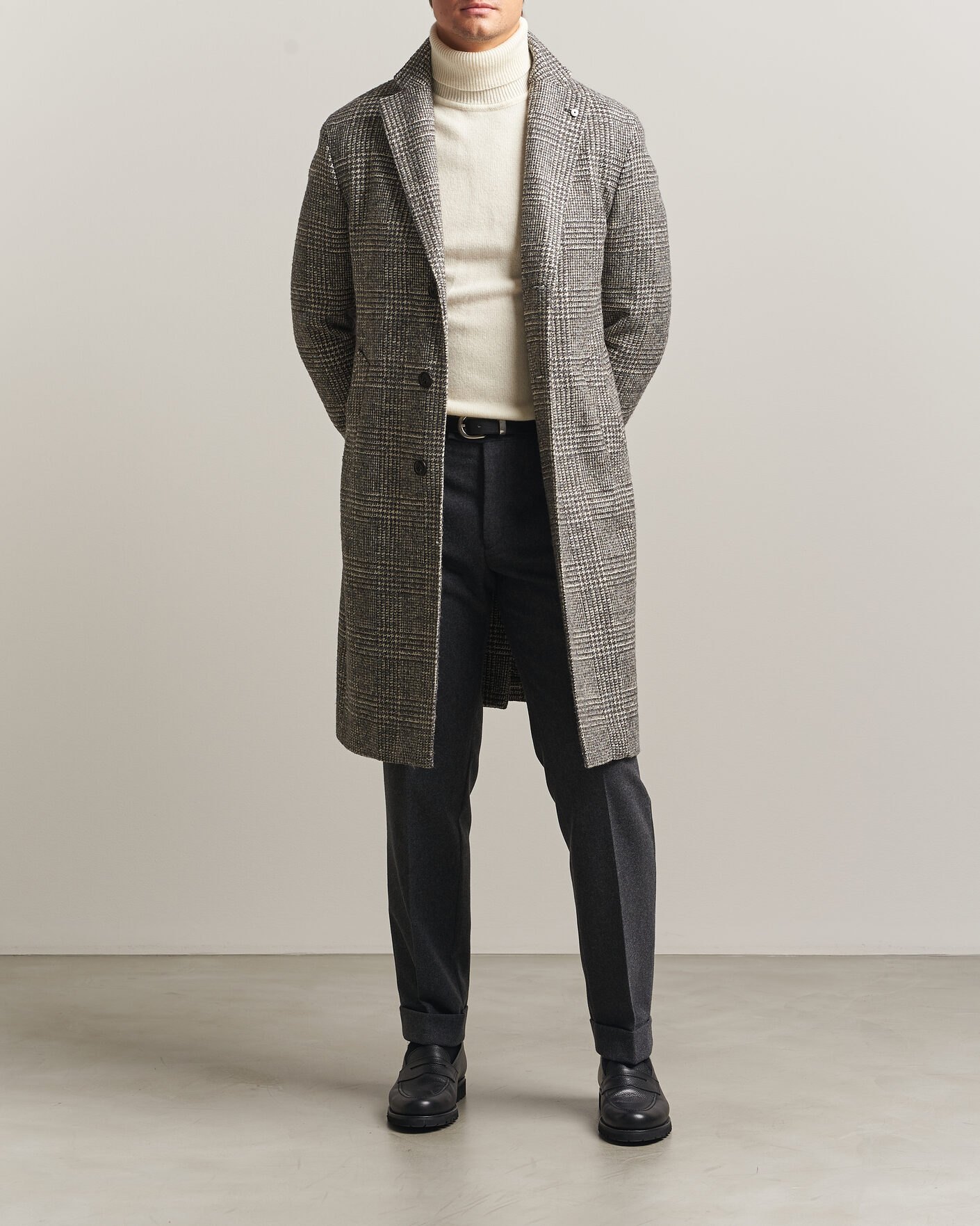 Mies | Takit | L.B.M. 1911 | Checked Wool Coat Grey