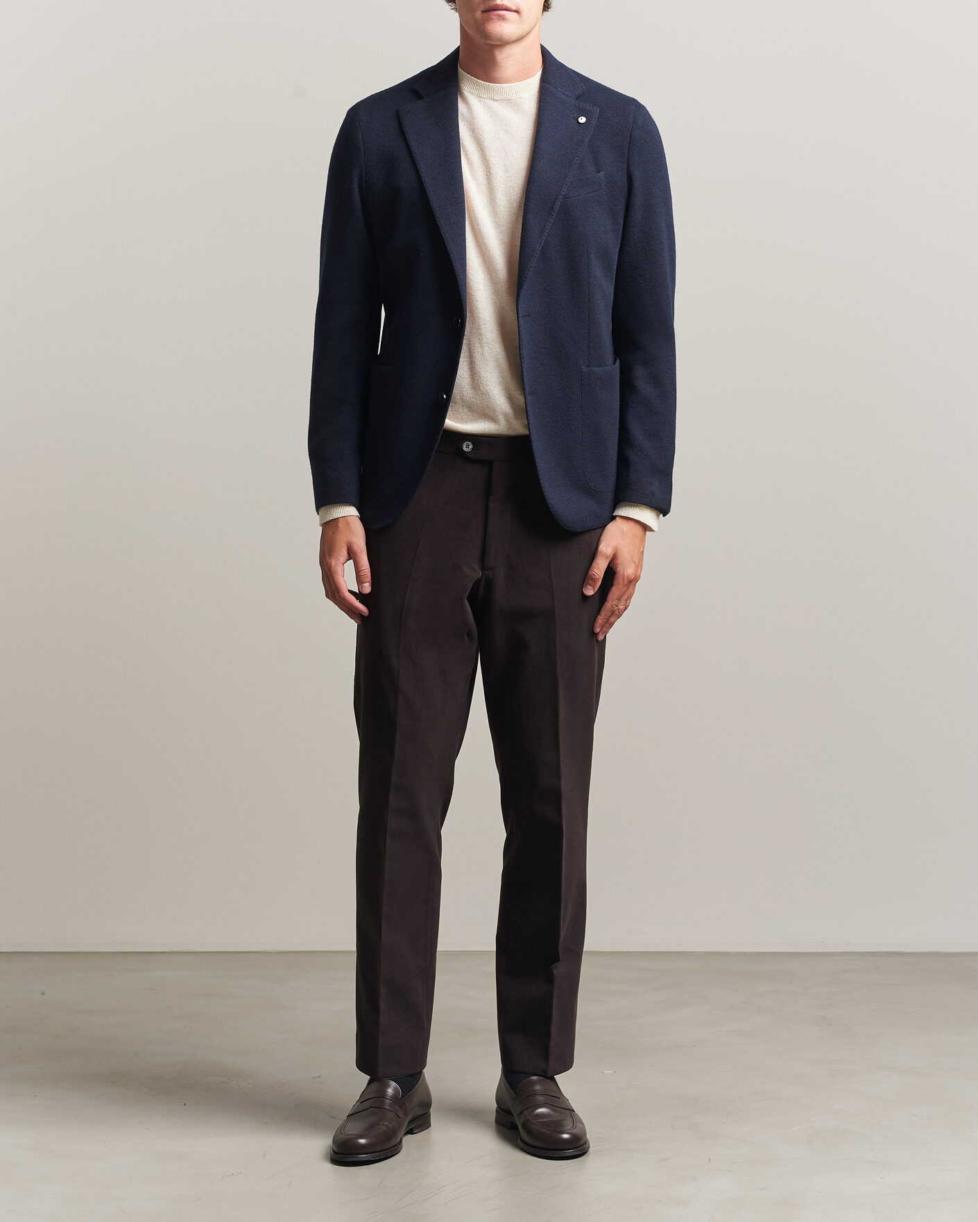 Mies | Pikkutakit | L.B.M. 1911 | Jack Knitted Cashmere Mix Blazer Navy