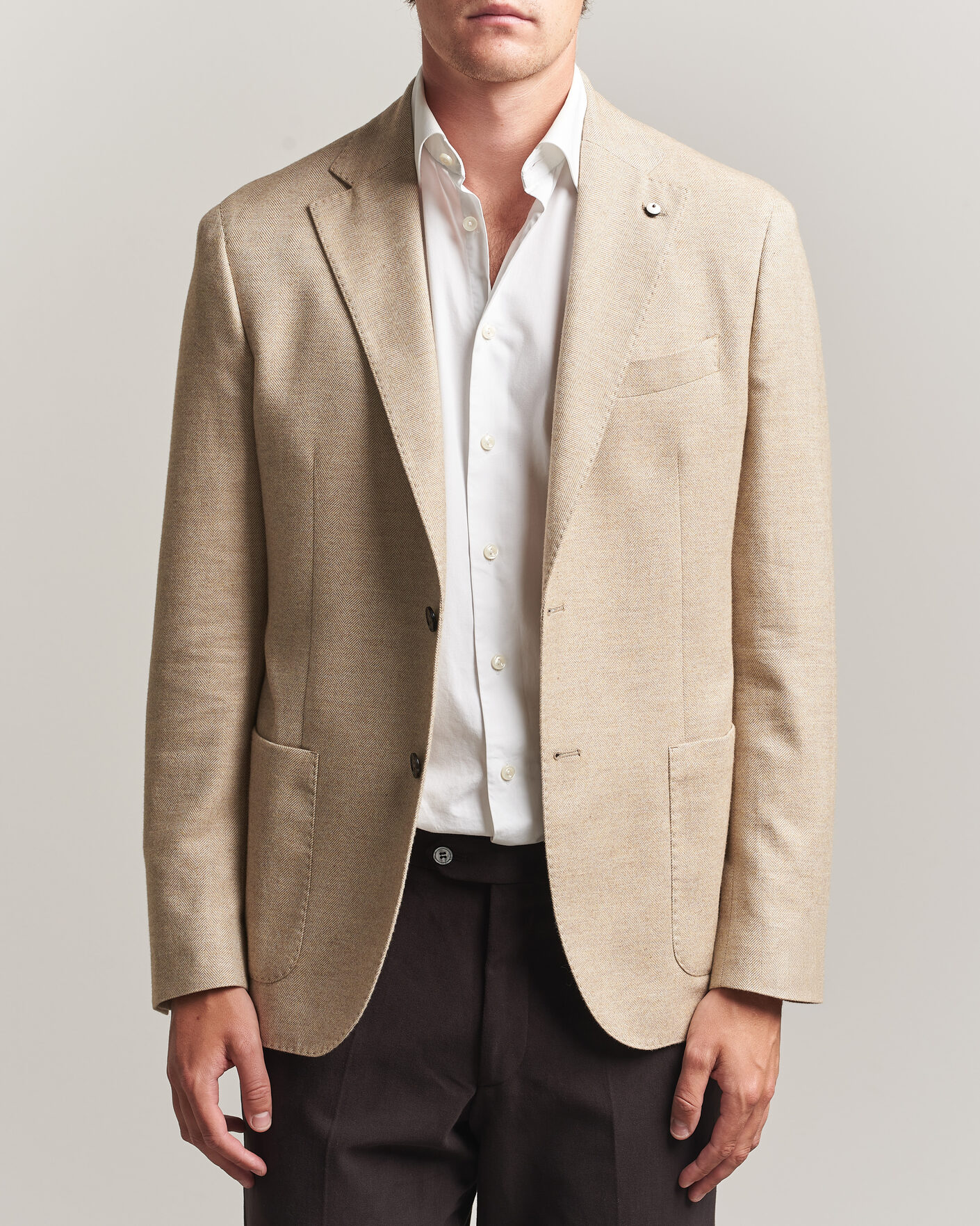 Mies | Pikkutakit | L.B.M. 1911 | Jack Cotton Herringbone Blazer Beige