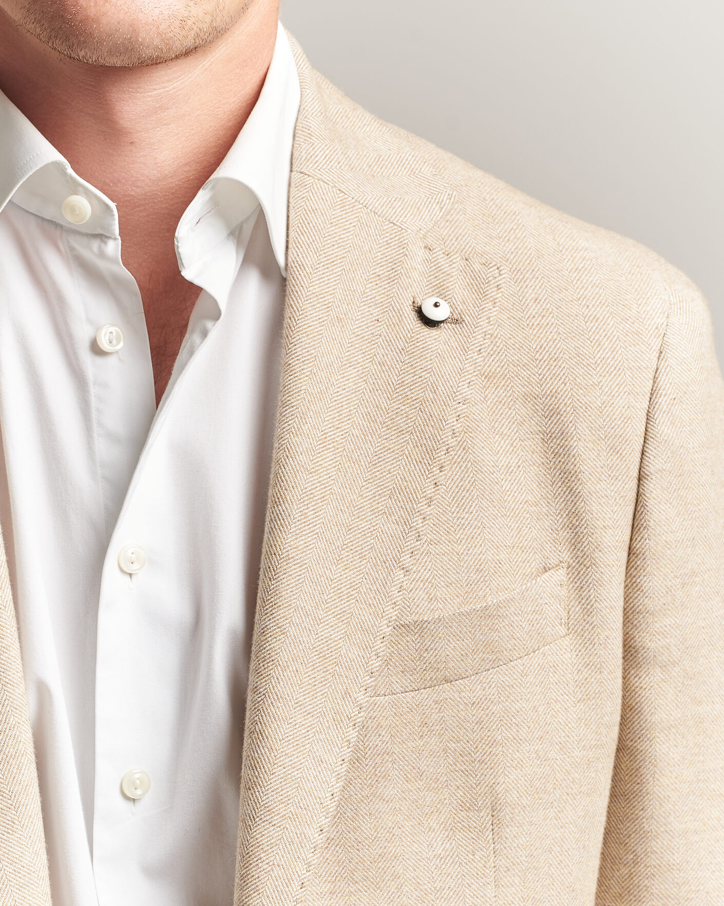 Mies | Pikkutakit | L.B.M. 1911 | Jack Cotton Herringbone Blazer Beige