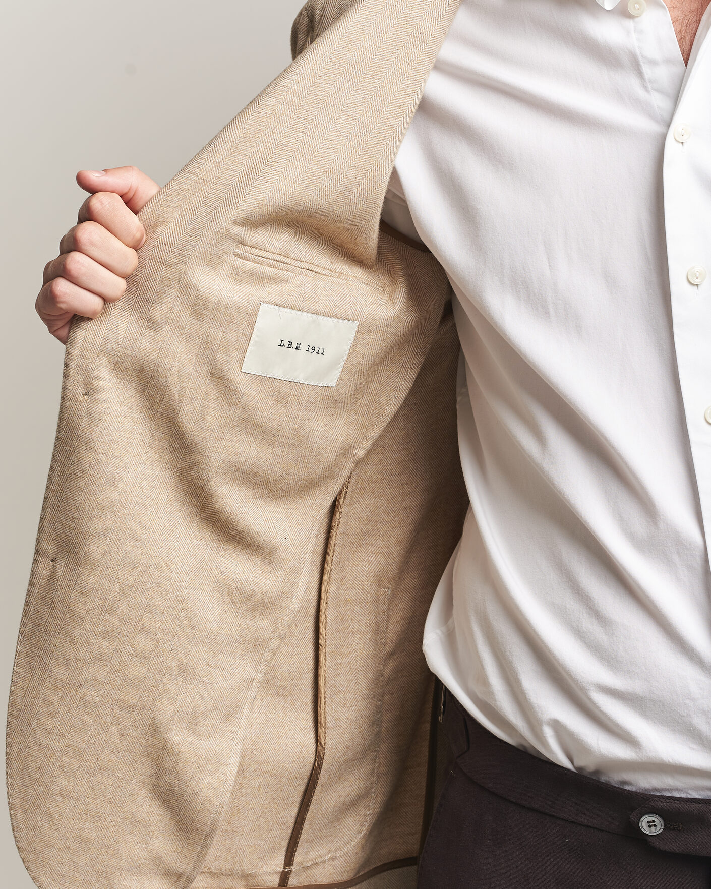 Mies | Pikkutakit | L.B.M. 1911 | Jack Cotton Herringbone Blazer Beige
