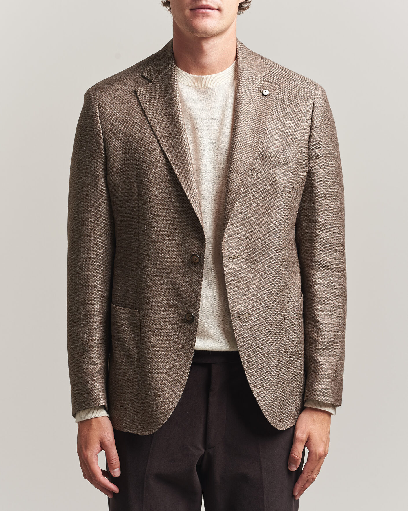 Mies | Pikkutakit | L.B.M. 1911 | Jack Wool/Silk Hopsack Blazer Brown