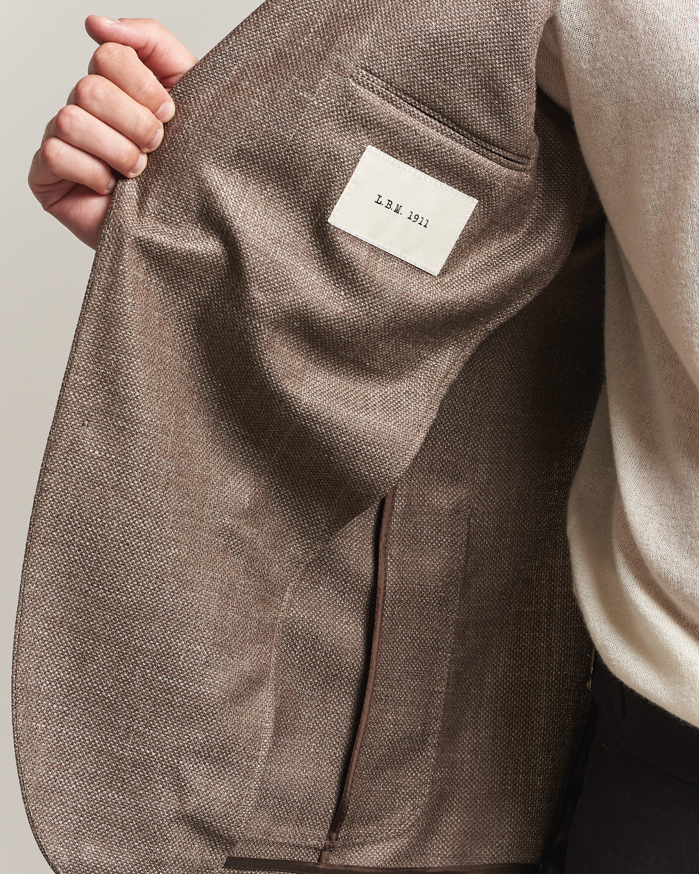 Mies | Pikkutakit | L.B.M. 1911 | Jack Wool/Silk Hopsack Blazer Brown