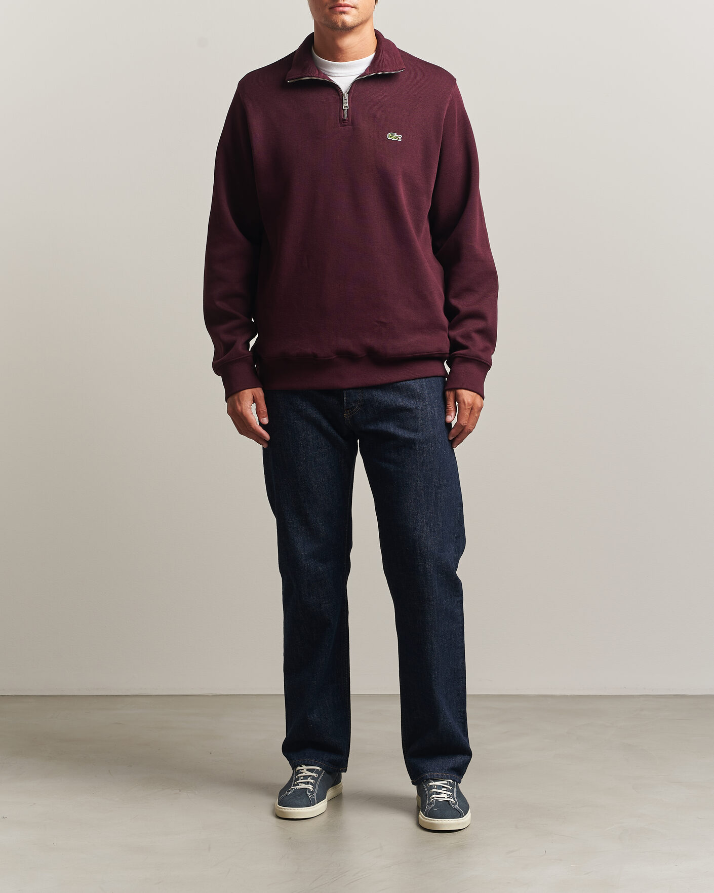 Mies | Puserot | Lacoste | Rib Interlock Half Zip Oxalis