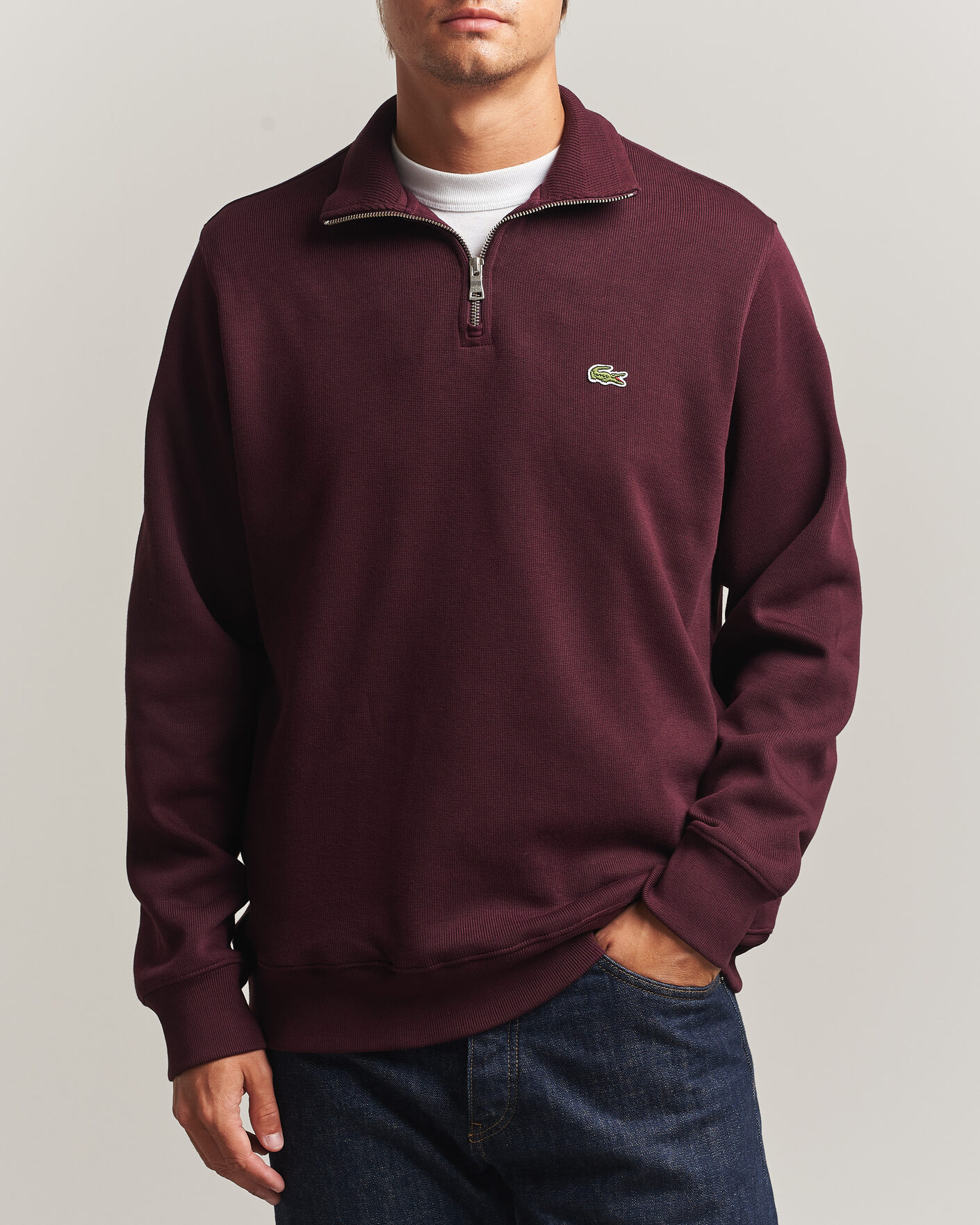 Mies | Puserot | Lacoste | Rib Interlock Half Zip Oxalis