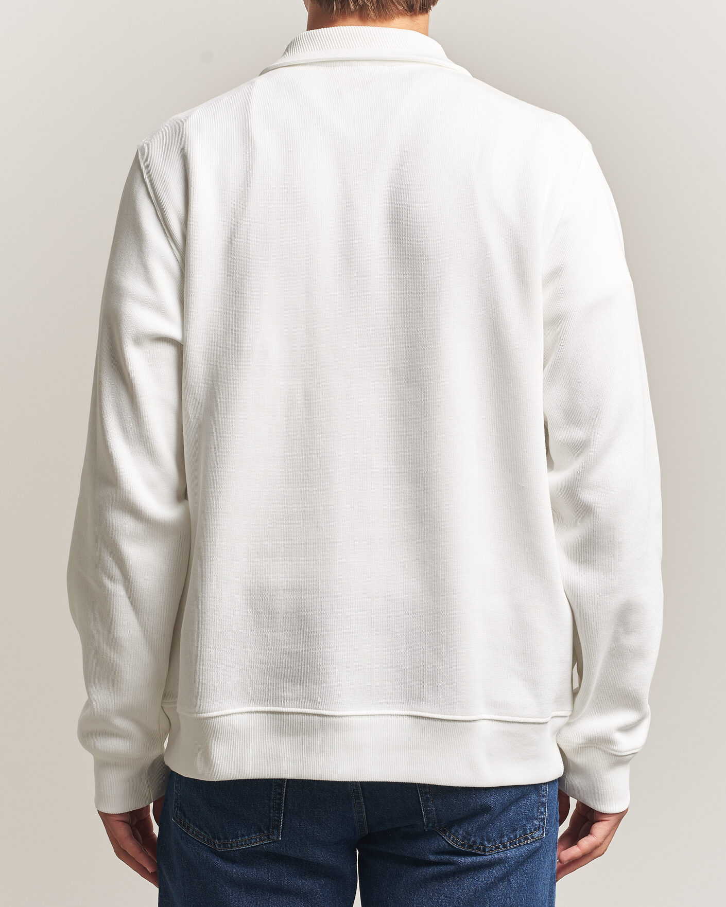 Mies | Puserot | Lacoste | Rib Interlock Half Zip Flour