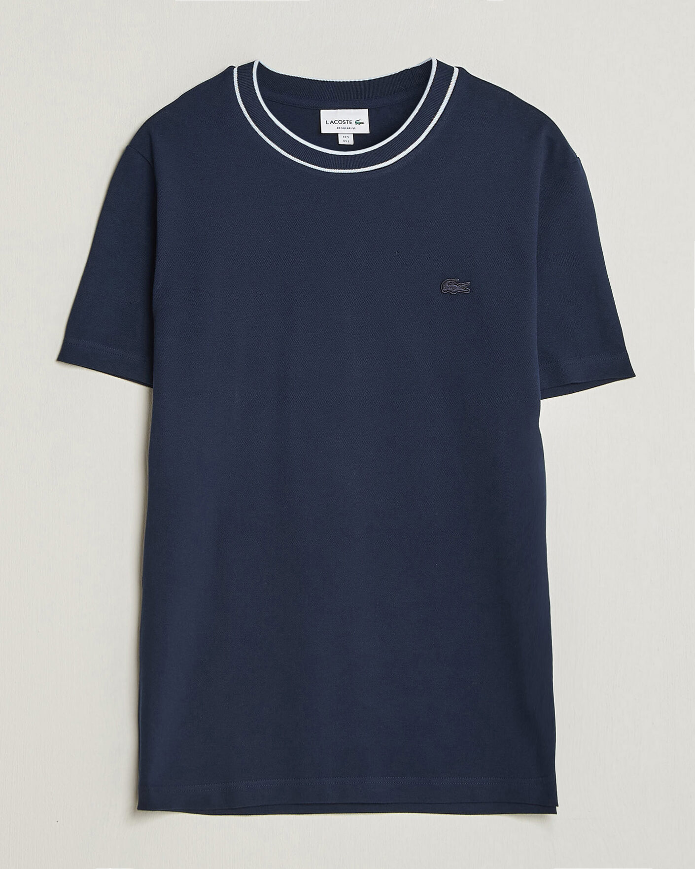 Mies | T-paidat | Lacoste | Contrast Rib Piqué T-Shirt Navy Blue