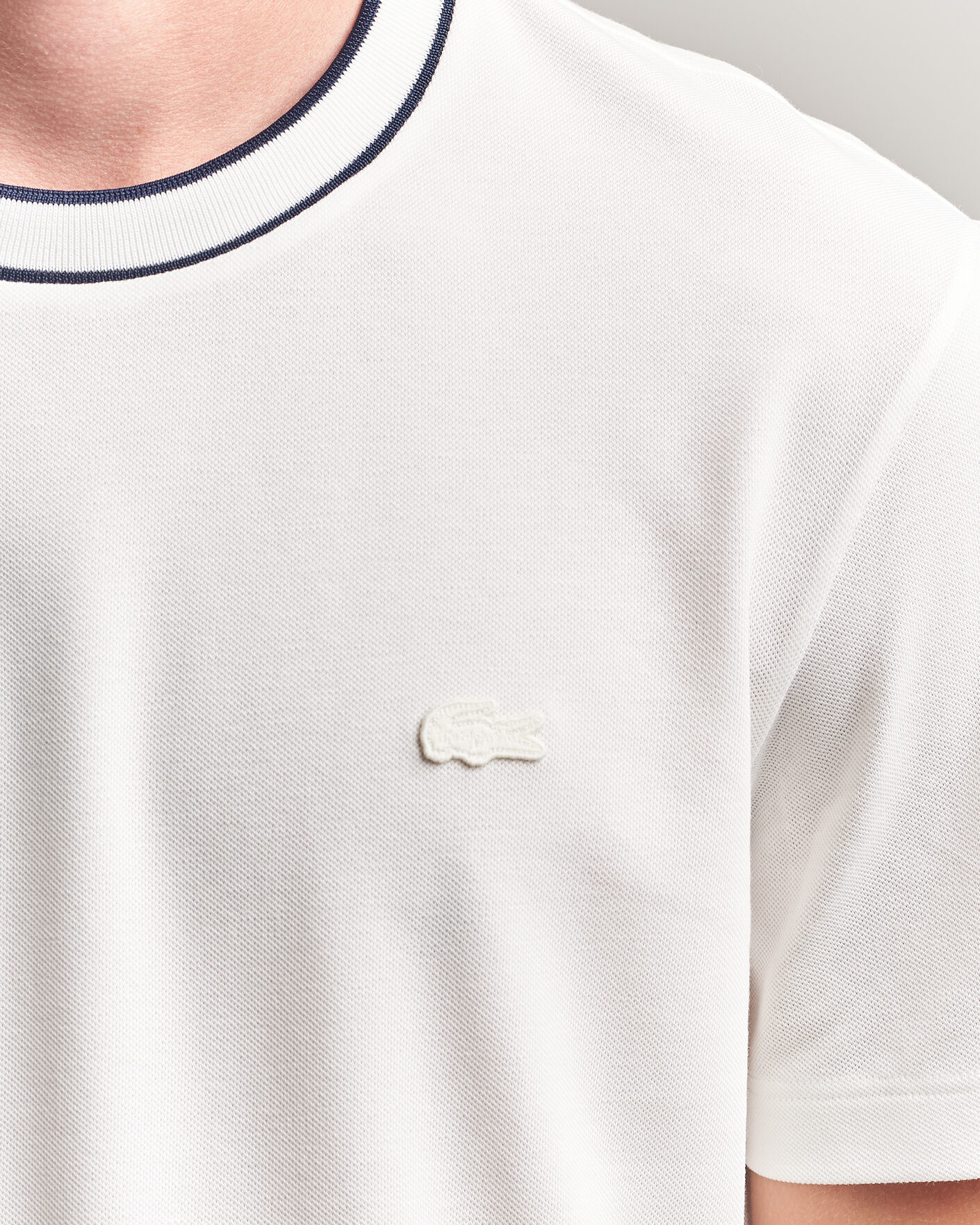 Mies | T-paidat | Lacoste | Contrast Rib Piqué T-Shirt Flour