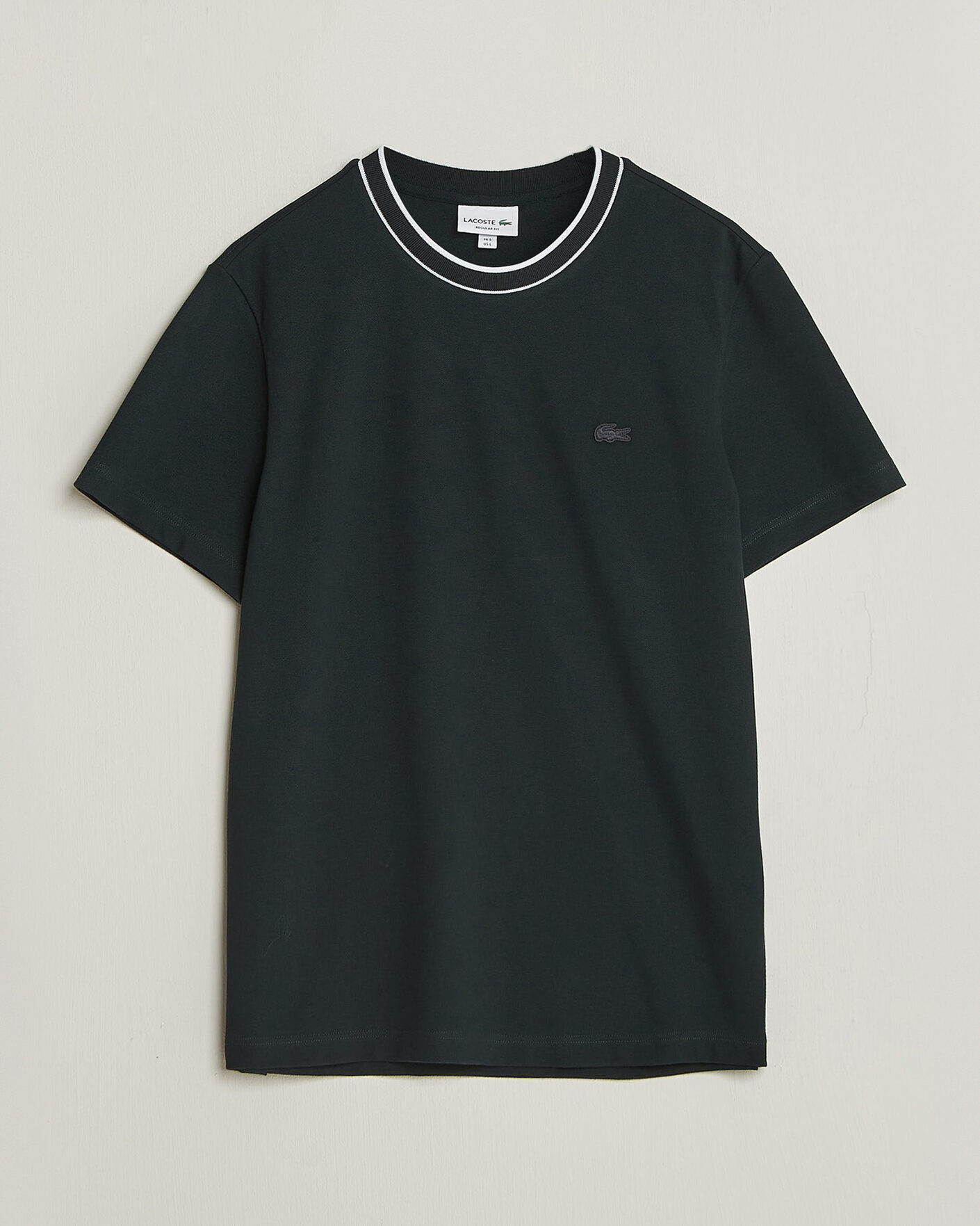 Mies | T-paidat | Lacoste | Contrast Rib Piqué T-Shirt Dark Varech