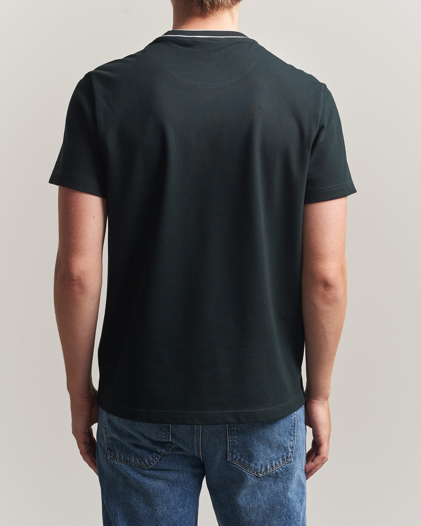 Mies | T-paidat | Lacoste | Contrast Rib Piqué T-Shirt Dark Varech