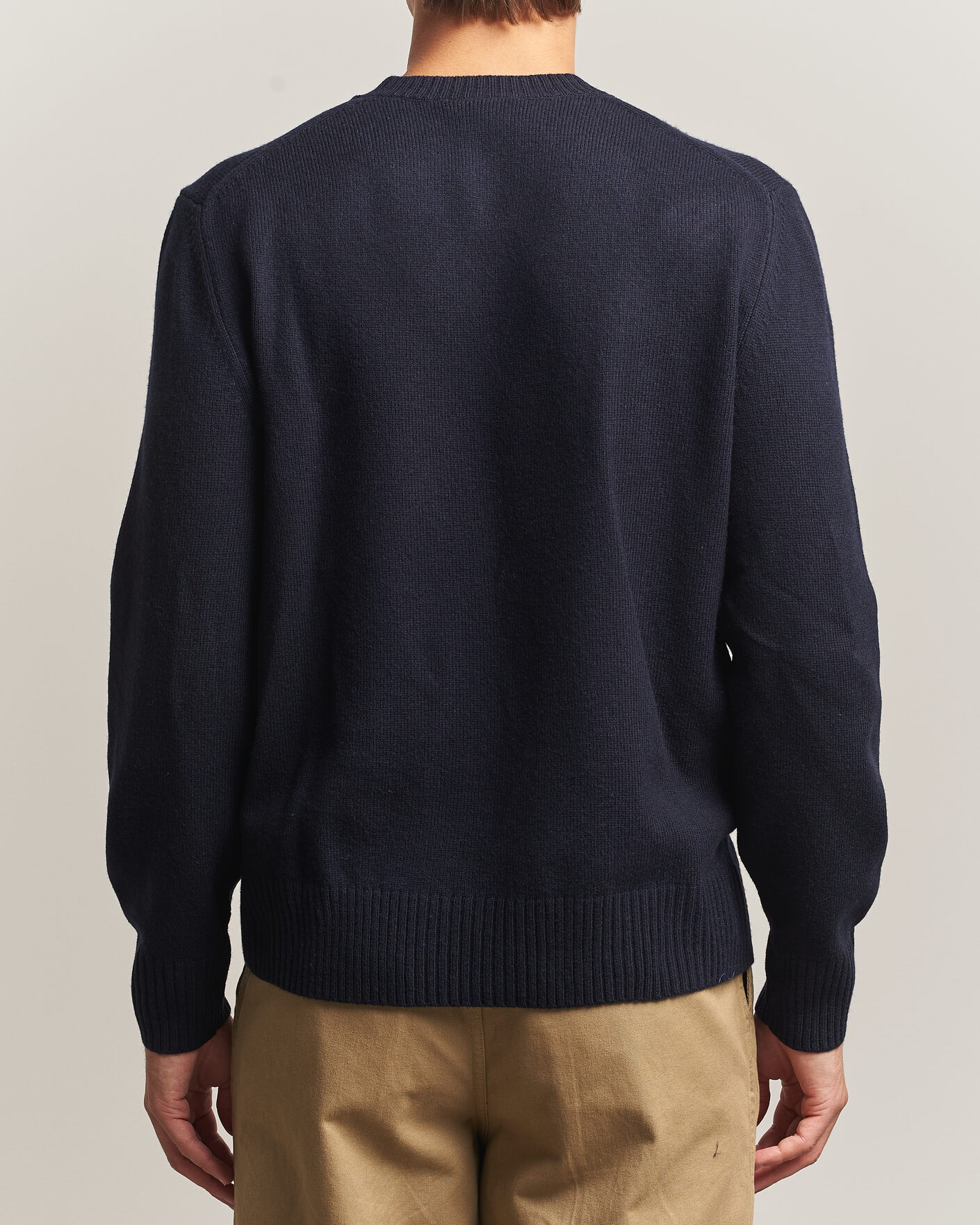 Mies | Puserot | Lacoste | Carded Wool Crew Neck Navy Blue