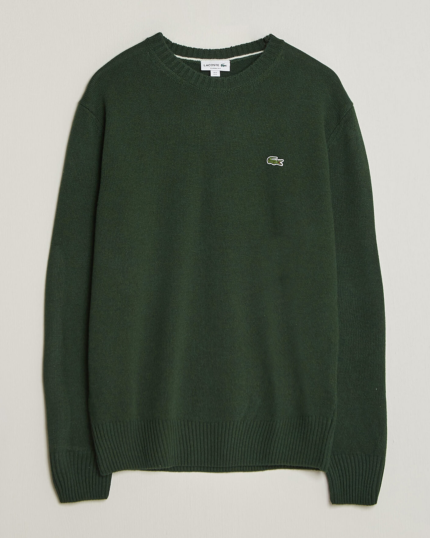 Mies | Puserot | Lacoste | Carded Wool Crew Neck Sinople